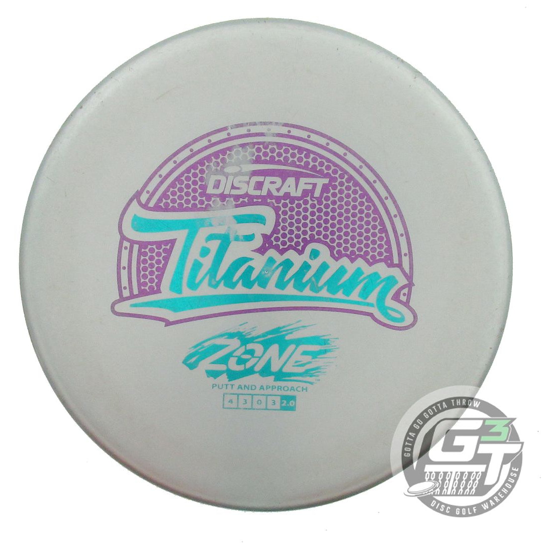 USED Discraft Titanium Zone 177g Gray Purple Stamp Putter Golf Disc