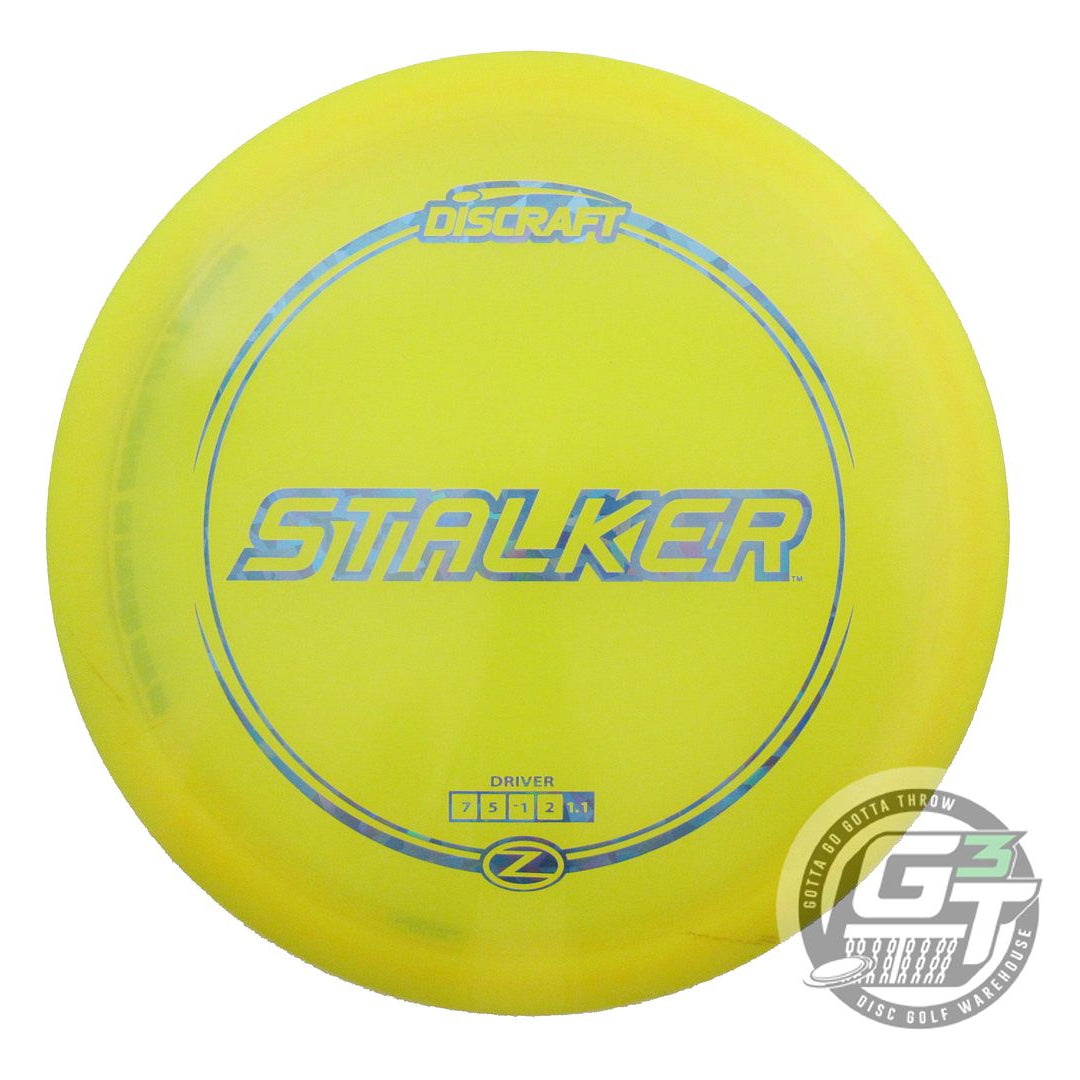 USED Discraft Z Stalker 178g Yellow Teal Shatter Foil Fairway Driver Golf Disc