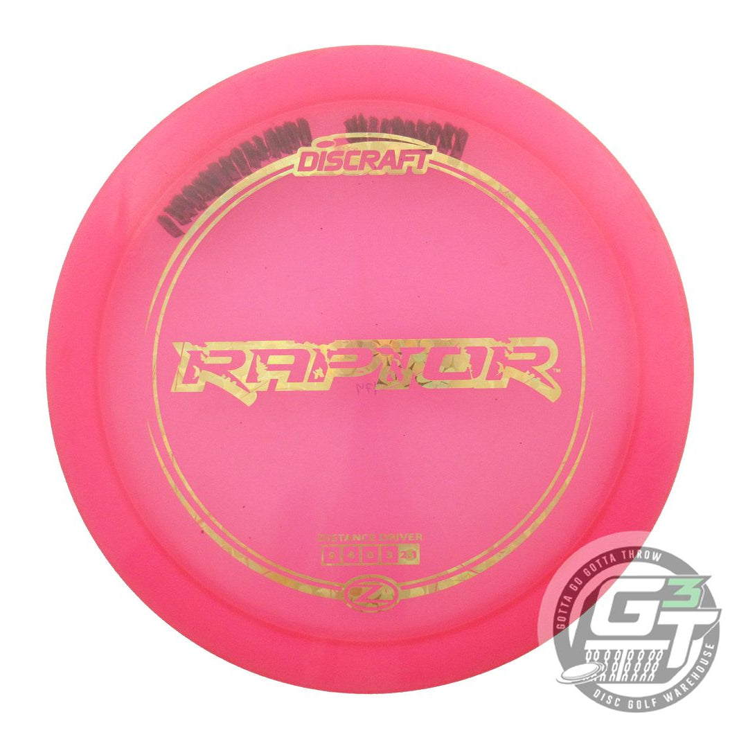 USED Discraft Z Raptor 174g Pink Gold Flower Foil Distance Driver Golf Disc