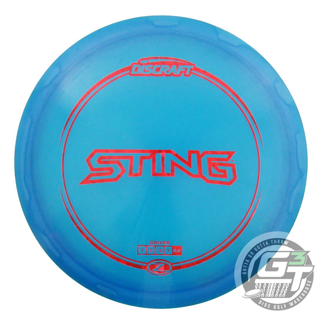 USED Discraft Z Sting 179g Blue Red Shatter Foil Fairway Driver Golf Disc