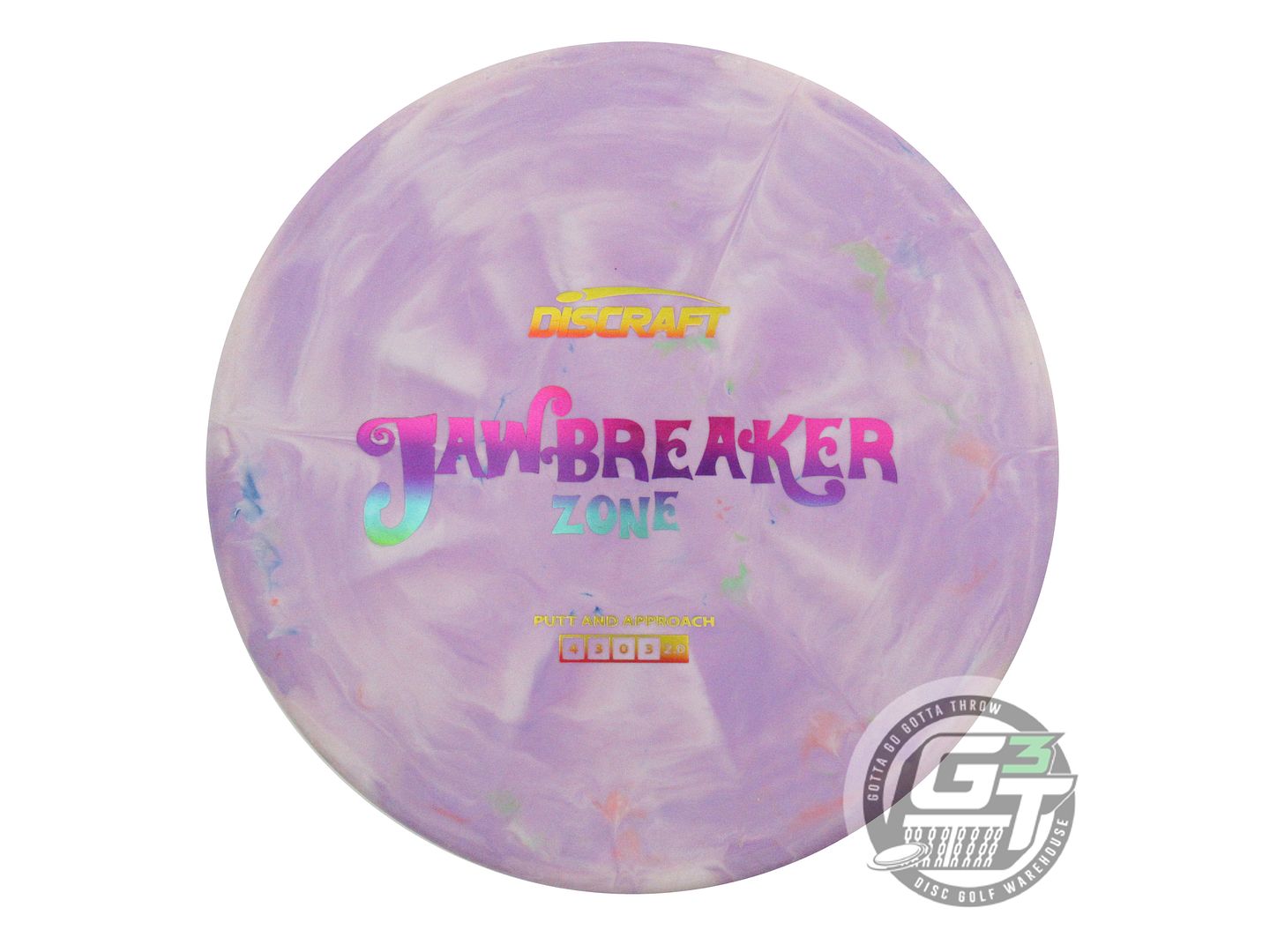 USED Discraft Jawbreaker Zone 175g Purple Rainbow Foil Putter Golf Disc
