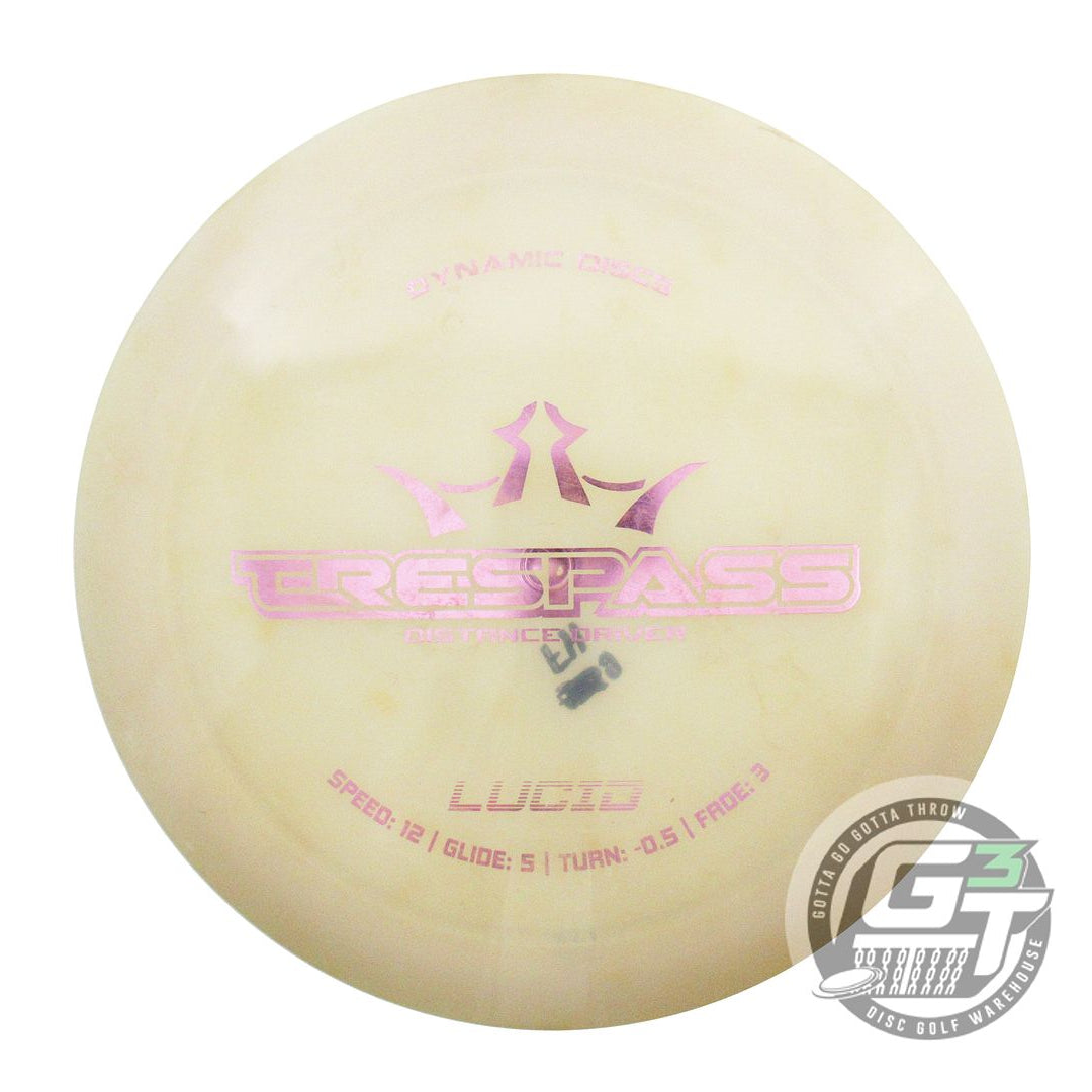 USED Dynamic Discs Lucid Trespass 173g Cream Pink Foil Distance Driver Golf Disc