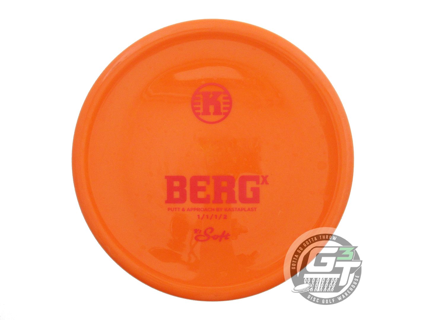 USED Kastaplast K1 Soft Berg X 173g Orange Red Stamp Putter Golf Disc