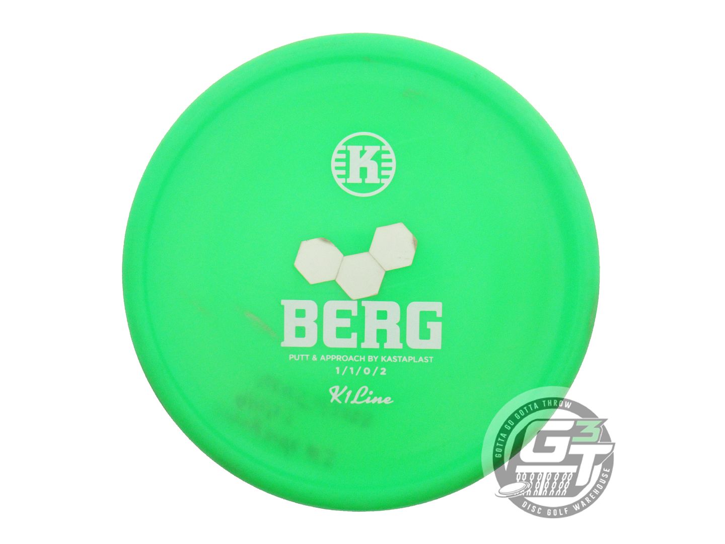 USED Kastaplast K1 Berg 175g Green White Stamp GLOW TAPE Putter Golf Disc