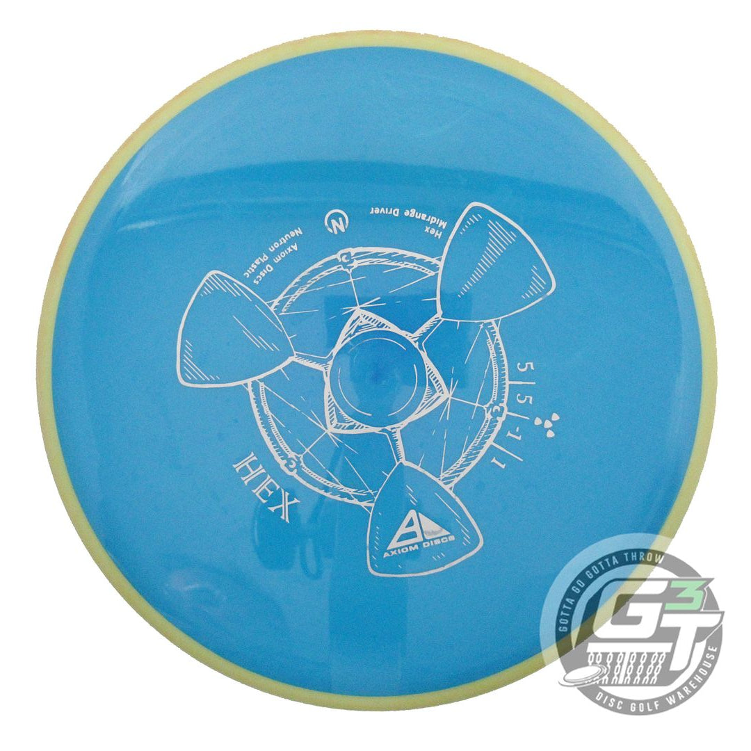 USED Axiom Discs Neutron Hex 175g Teal Yellow Rim Midrange Golf Disc