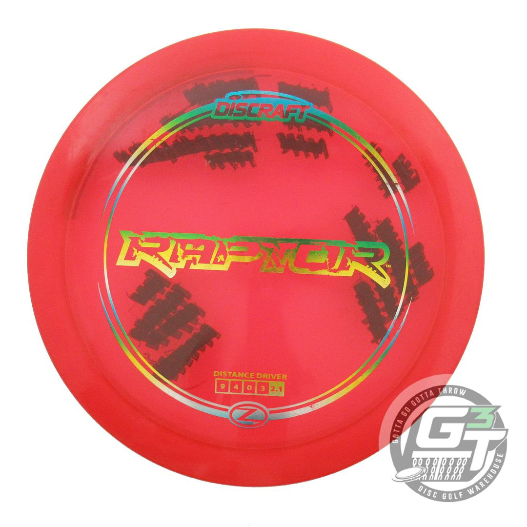 USED Discraft Z Raptor 176g Red Sunrise Foil Distance Driver Golf Disc