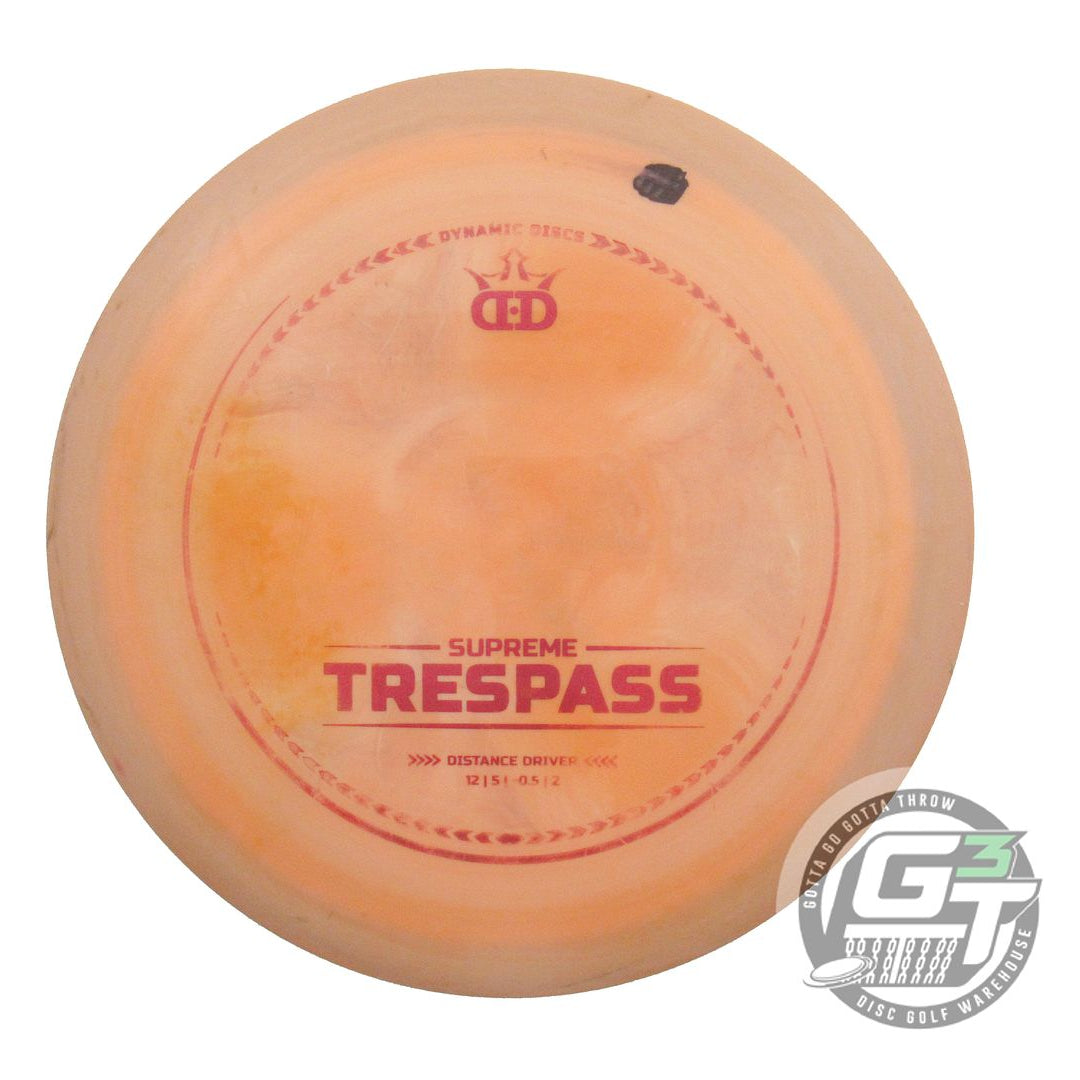 USED Dynamic Discs Supreme Trespass 175g Orange Distance Driver Golf Disc
