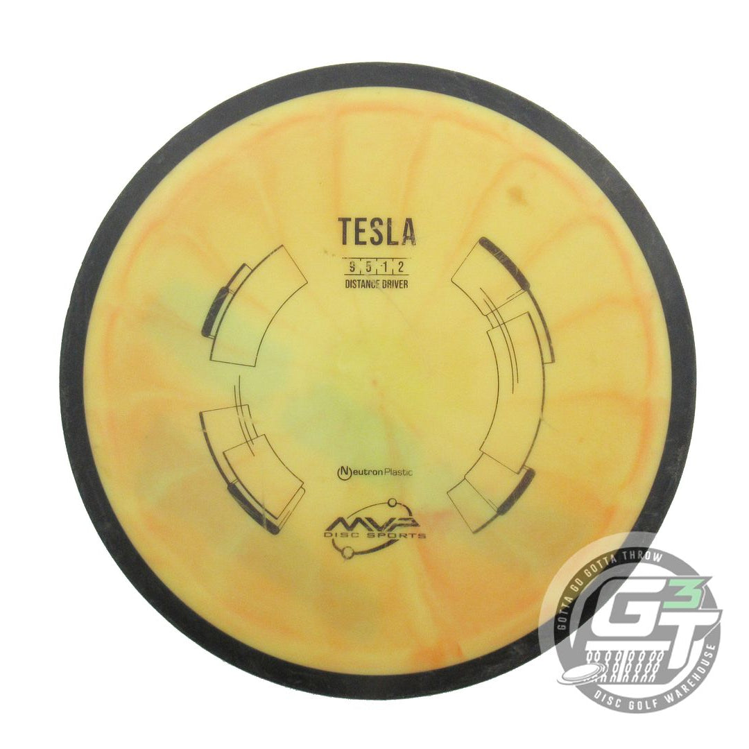USED MVP Disc Sports Neutron Tesla 175g Yellow Distance Driver Golf Disc
