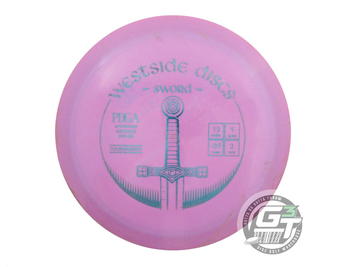 USED Westside Discs Tournament Sword 174g Lilac Blue Foil Distance Driver Disc