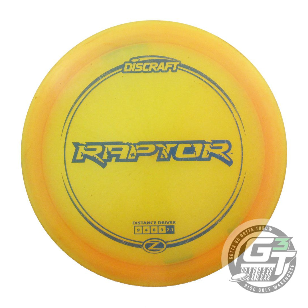 USED Discraft Z Raptor 177g Marigold Blue Stamp Distance Driver Golf Disc