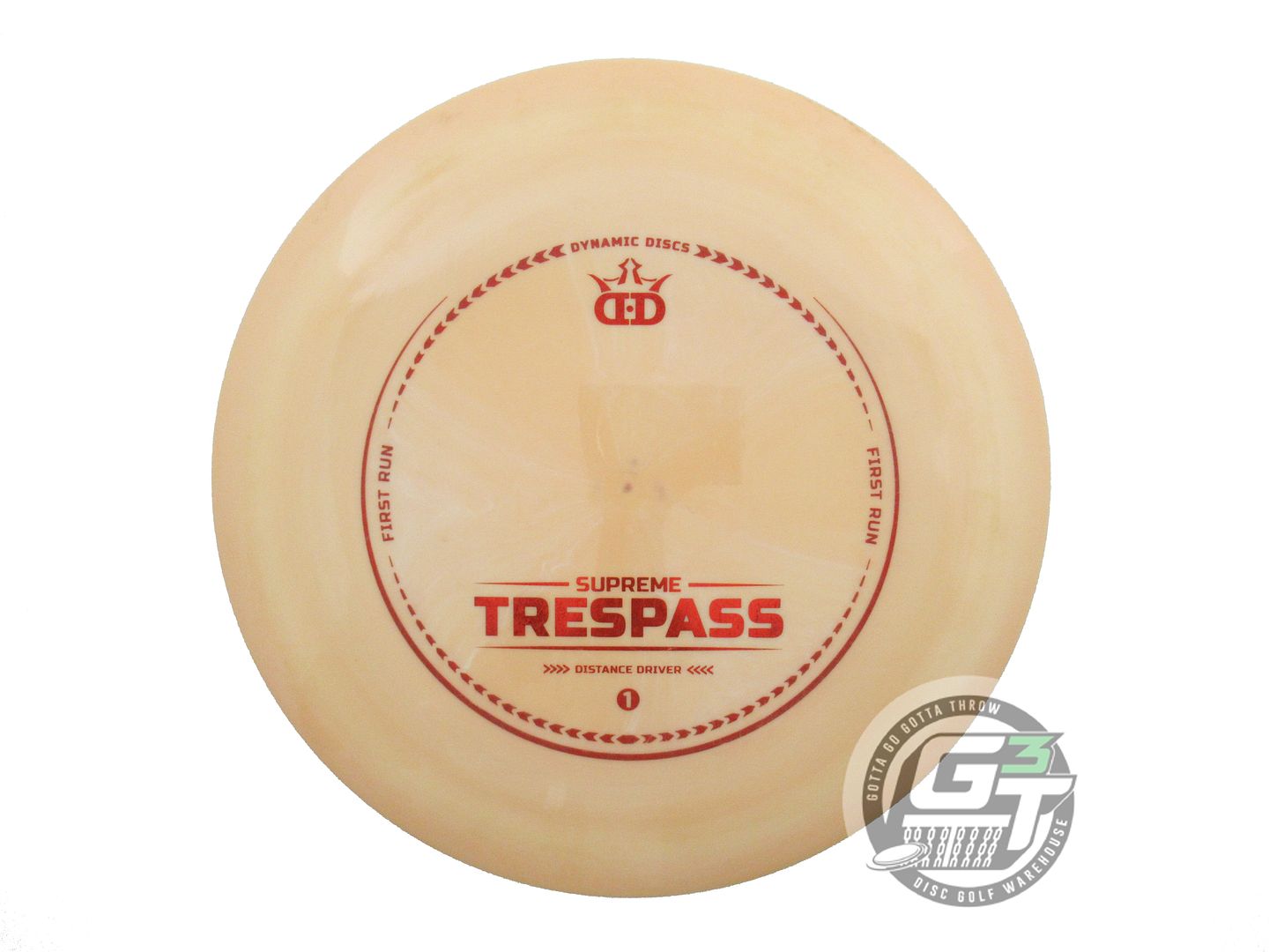 USED Dynamic Discs Supreme Trespass 175g Peach Red Foil Distance Driver Disc