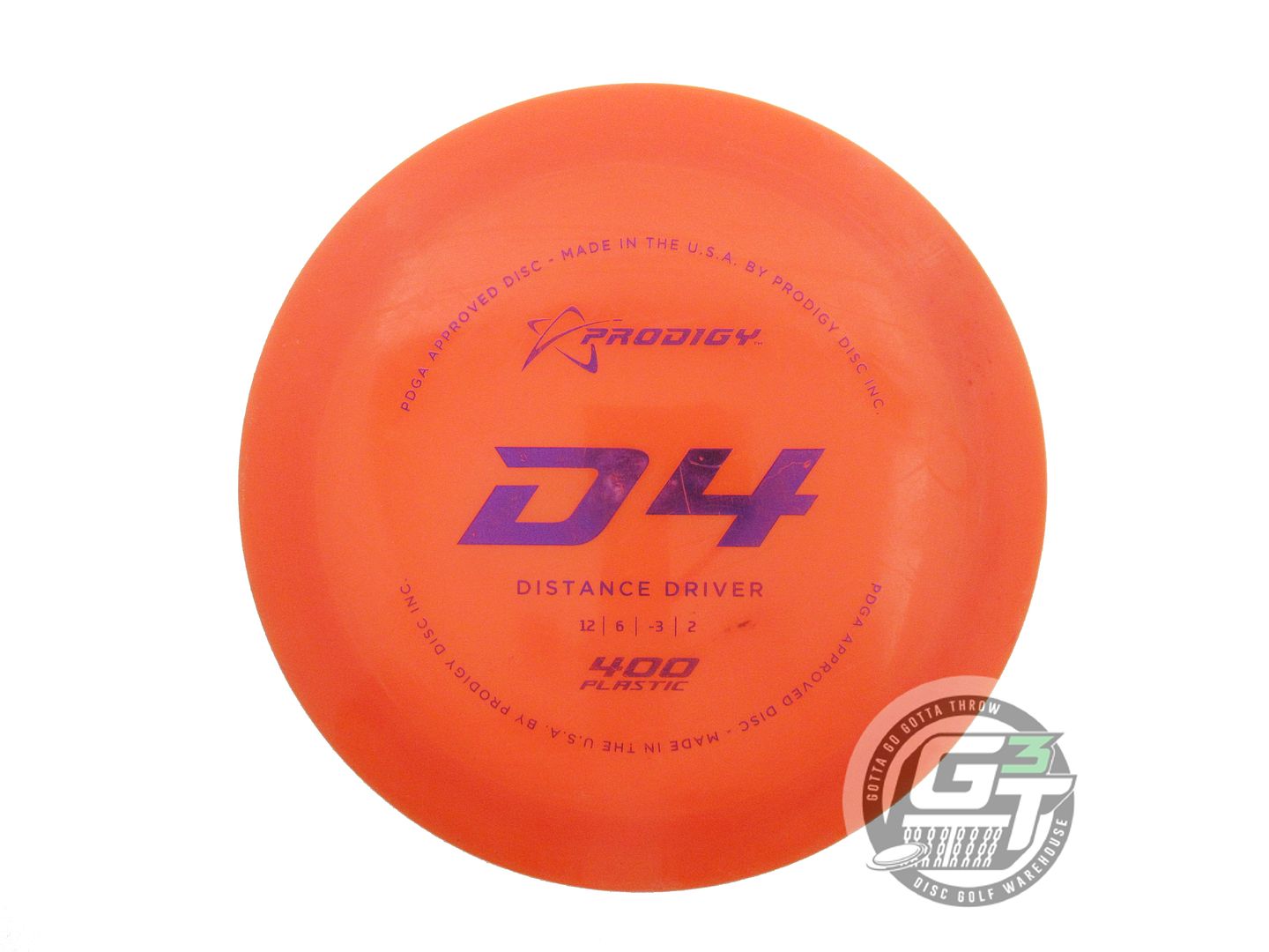 USED Prodigy Discs 400 D4 173g Orange Purple Foil Distance Driver Golf Disc
