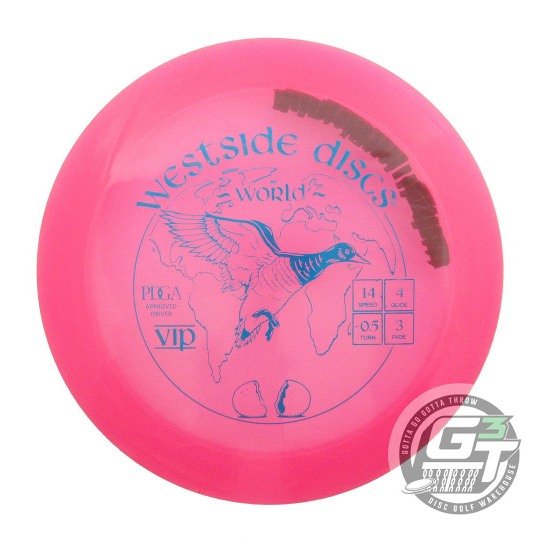 USED Westside Discs VIP World 173g Pink Blue Foil Distance Driver Golf Disc