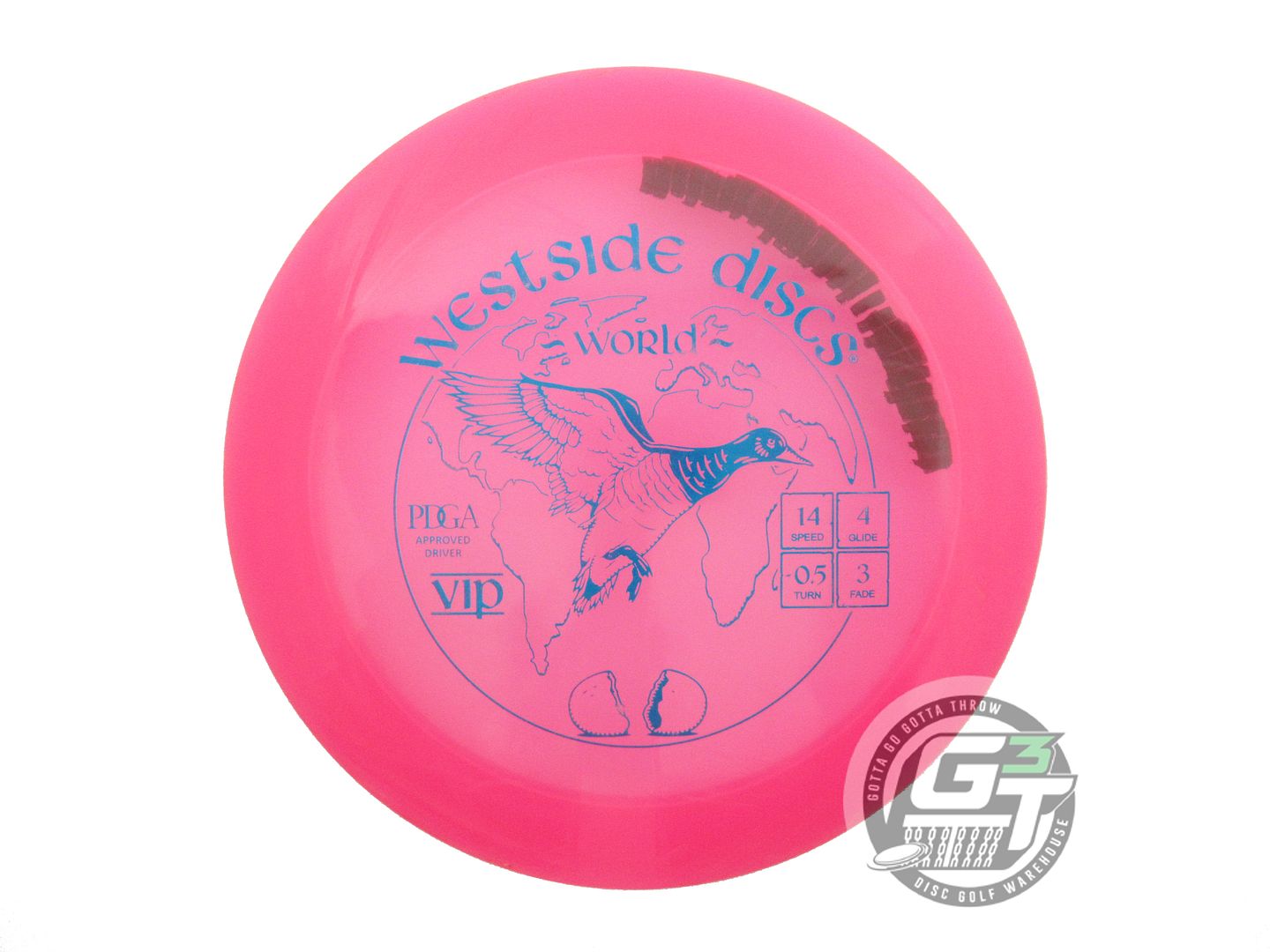 USED Westside Discs VIP World 173g Pink Blue Foil Distance Driver Golf Disc