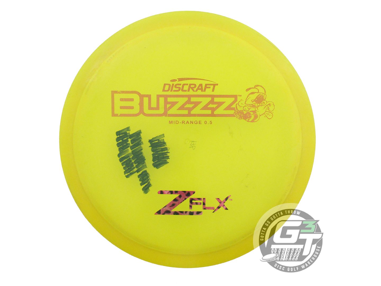 USED Discraft Z FLX Buzzz 177g Yellow Copper Foil Midrange Golf Disc