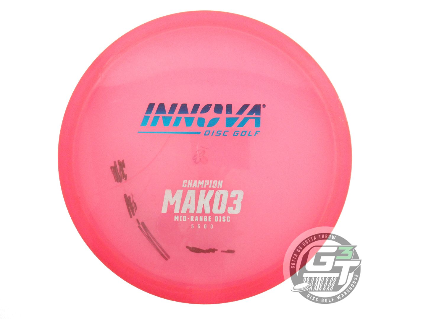 USED Innova Champion Mako3 164g Pink Blue & Silver Holo Foil Midrange Golf Disc
