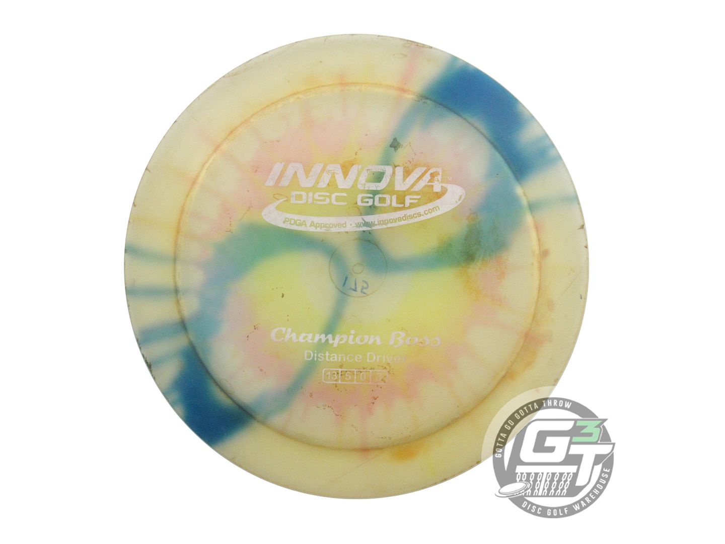USED Innova I-DYE Champion Boss 175g Yellow Burst Distance Driver Golf Disc