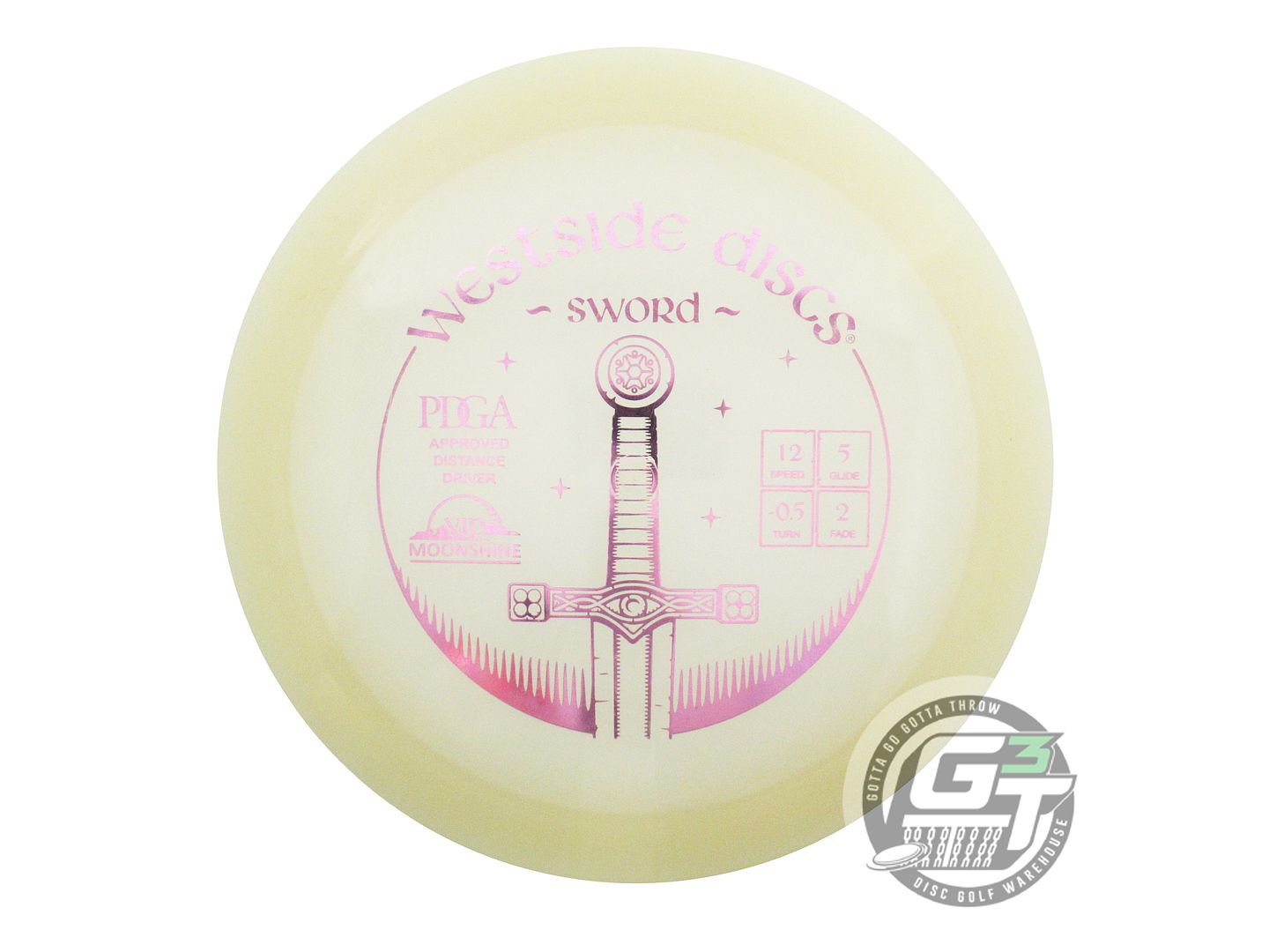 USED Westside Discs VIP Moonshine Sword 175g Pink Foil Distance Driver Golf Disc