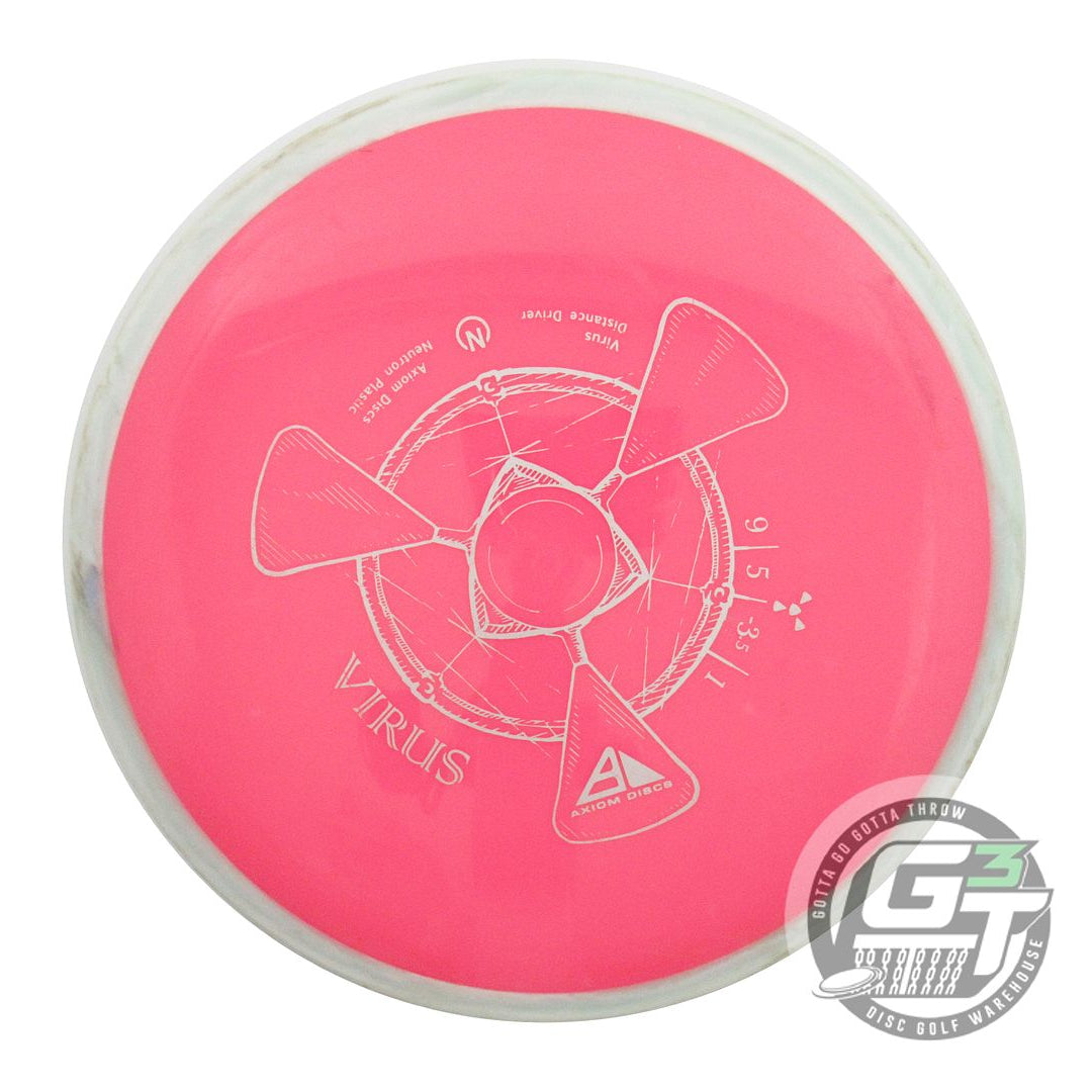 USED Axiom Discs Neutron Virus 158g Pink White Rim Distance Driver Golf Disc