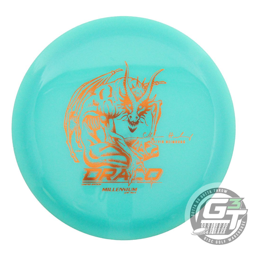 NOS Millennium Glow Quantum Draco 169g Seafoam Orange Foil Driver Golf Disc