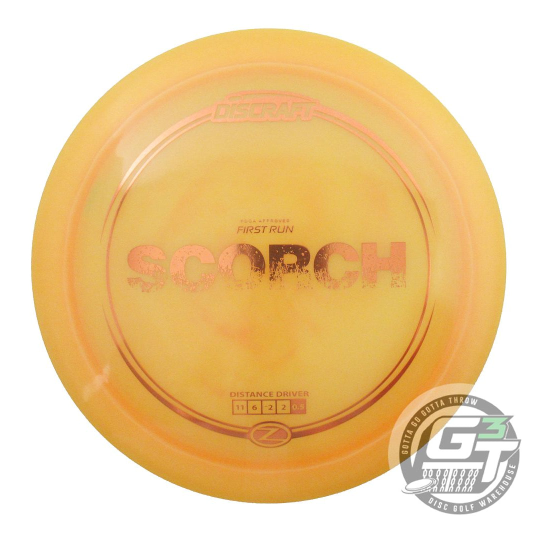 NOS Discraft FIRST RUN Z Scorch 174g Marigold Copper Foil Distance Driver Disc