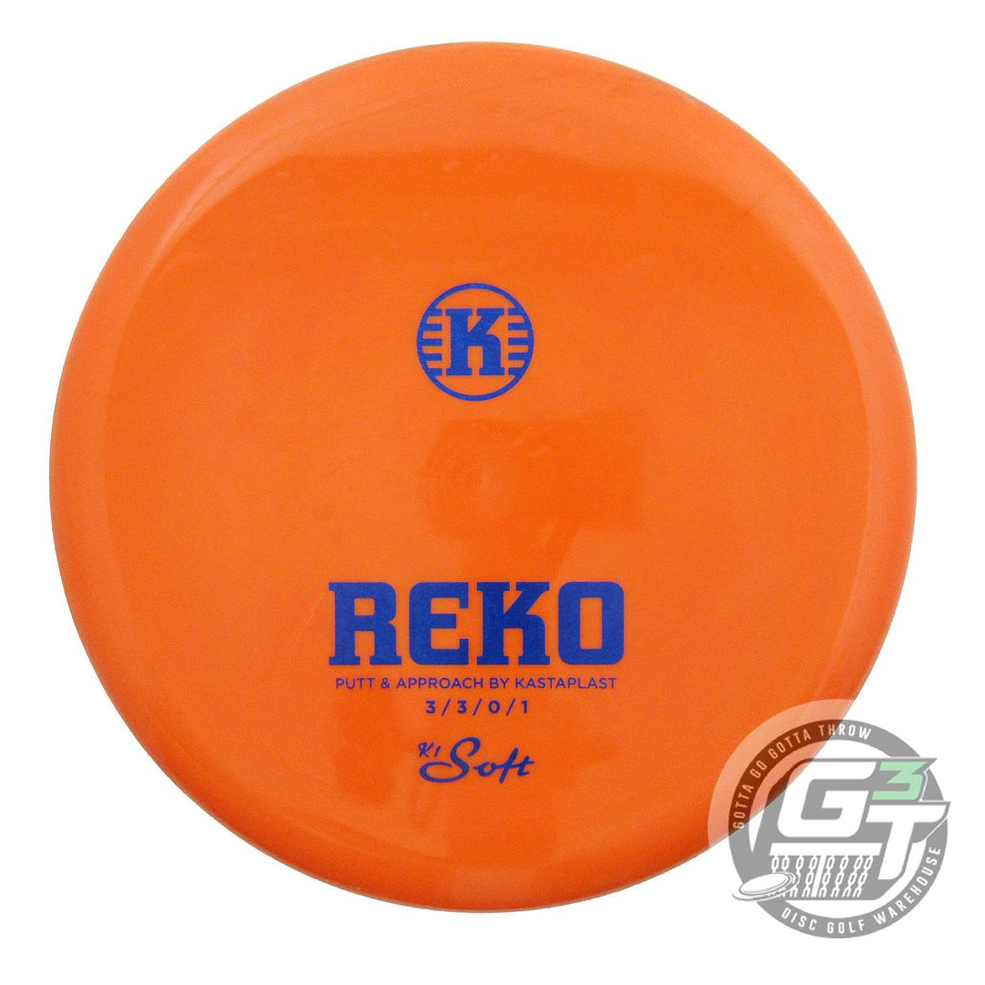 USED Kastaplast K1 Soft Reko 174g Orange Blue Glitter Foil Putter Golf Disc