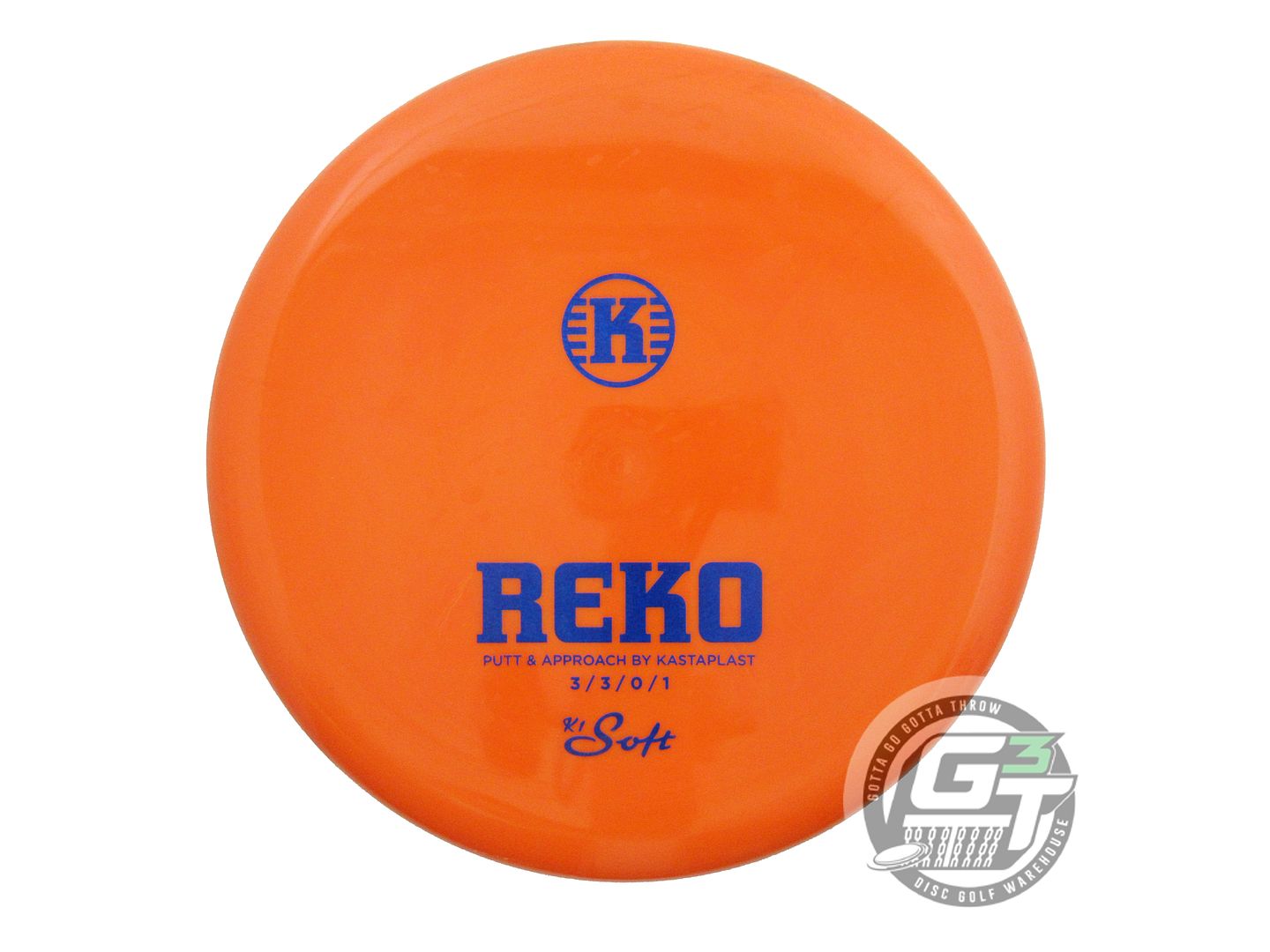 USED Kastaplast K1 Soft Reko 174g Orange Blue Glitter Foil Putter Golf Disc