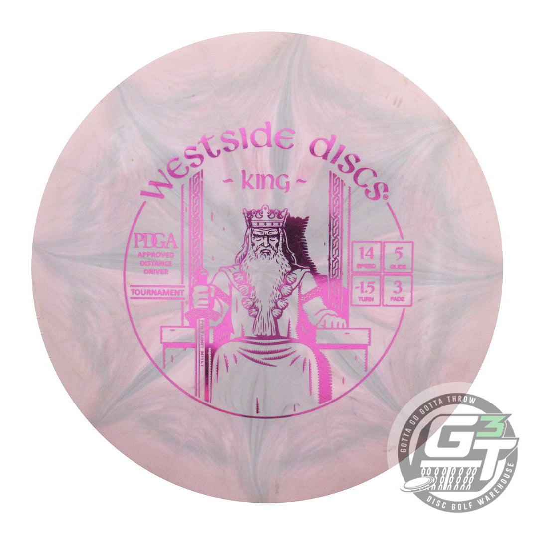USED Westside Discs Tournament Burst King 170g Pink-Gray Distance Driver Disc