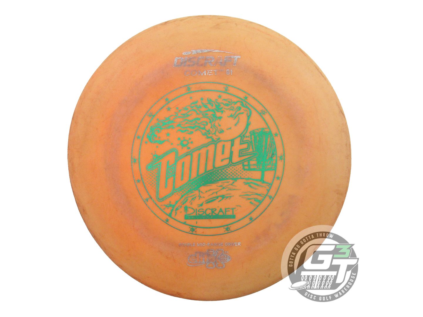 USED Discraft Elite X Comet 180g Orange Green Foil OOP Midrange Golf Disc