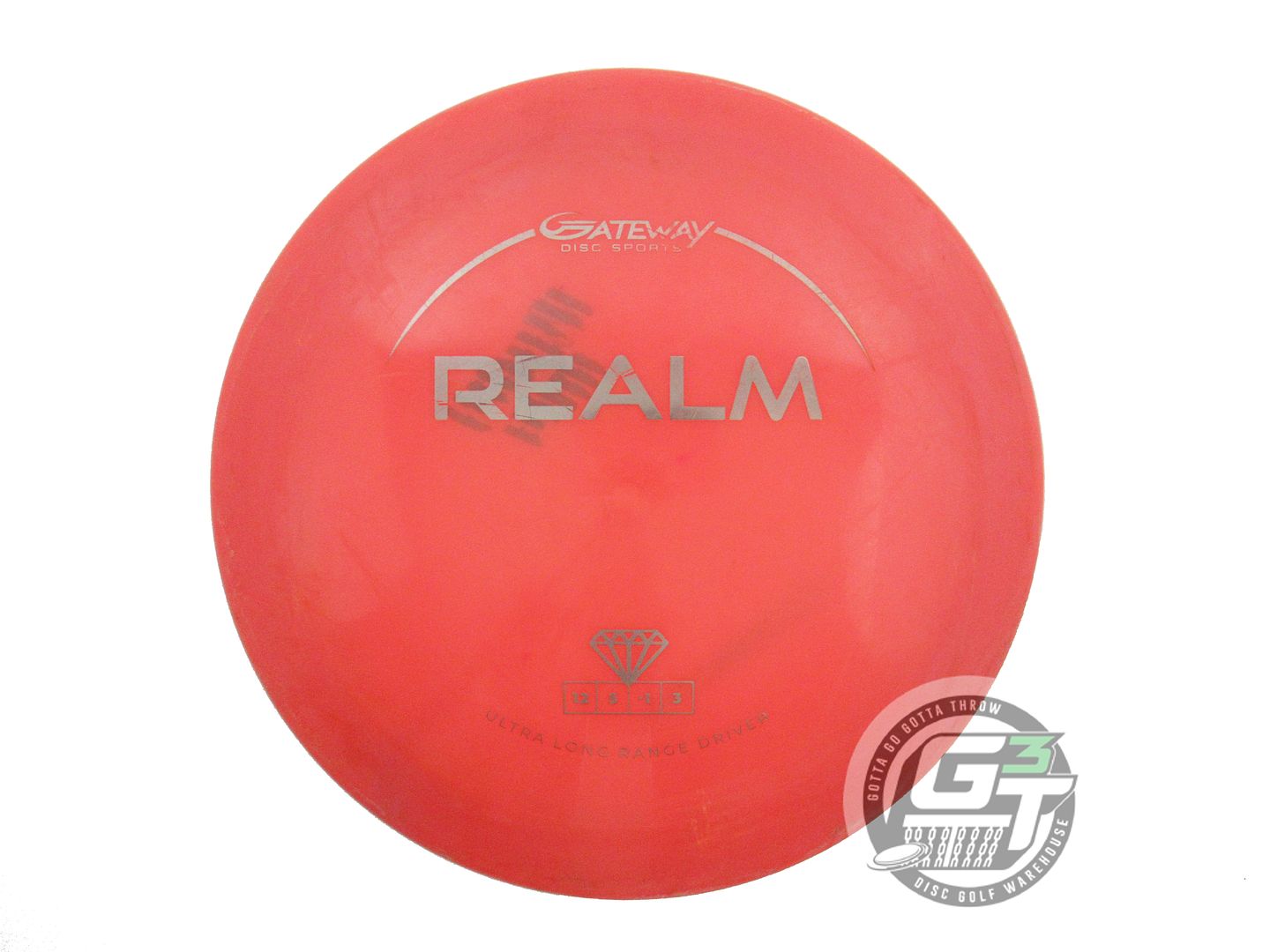 USED Gateway Diamond Realm 175g Red Gray Foil Distance Driver Golf Disc