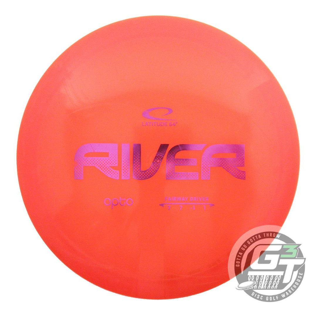 USED Latitude 64 Opto River 173g Orange Magenta Foil Fairway Driver Golf Disc