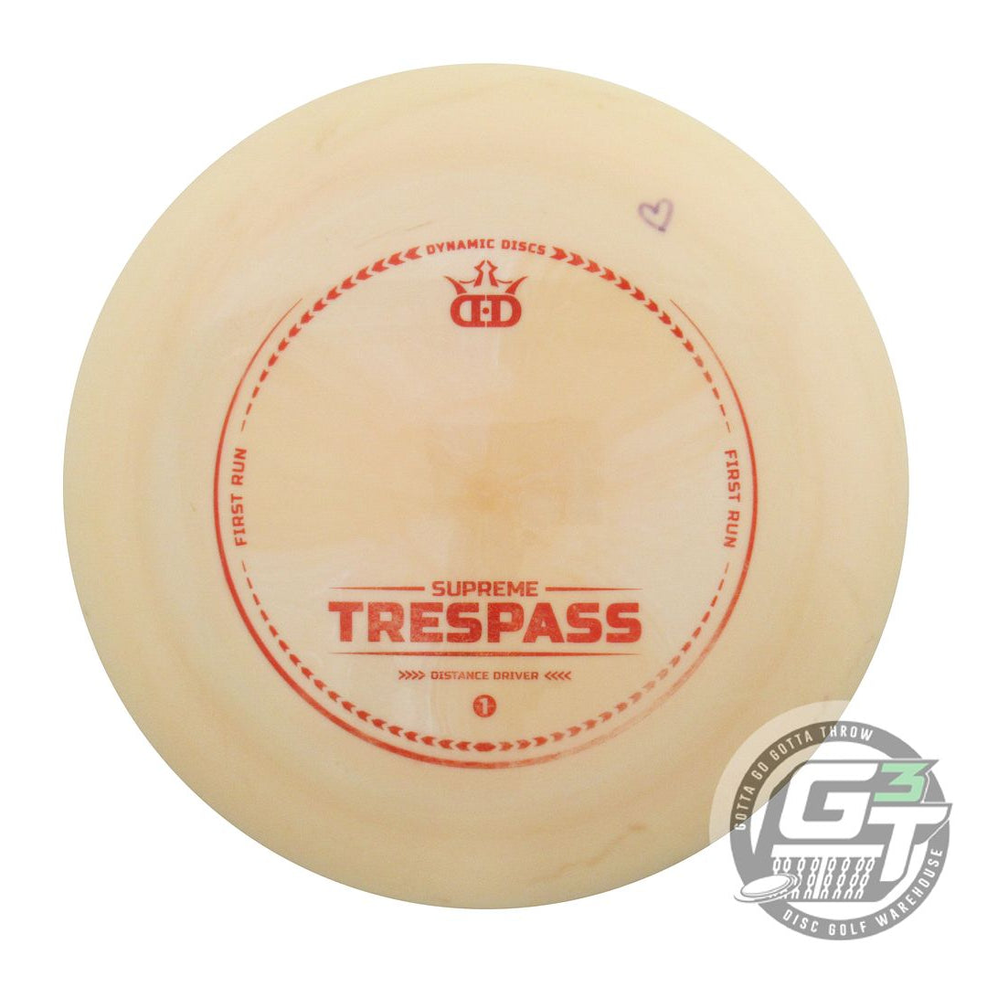 USED Dynamic Discs FIRST RUN Supreme Trespass 173g Peach Distance Driver Disc