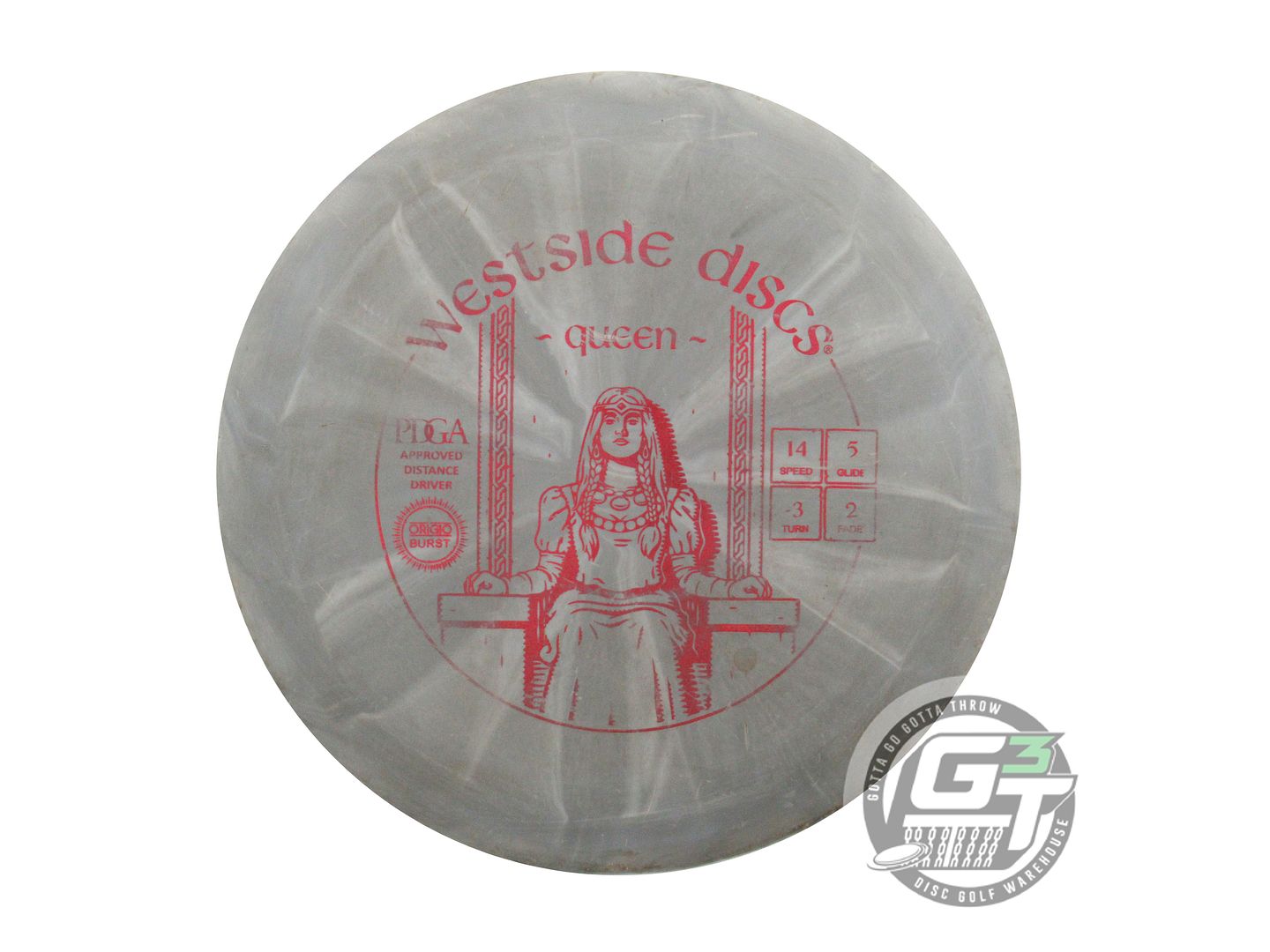 USED Westside Discs Origio Burst Queen 169g Gray Red Foil Distance Driver Disc