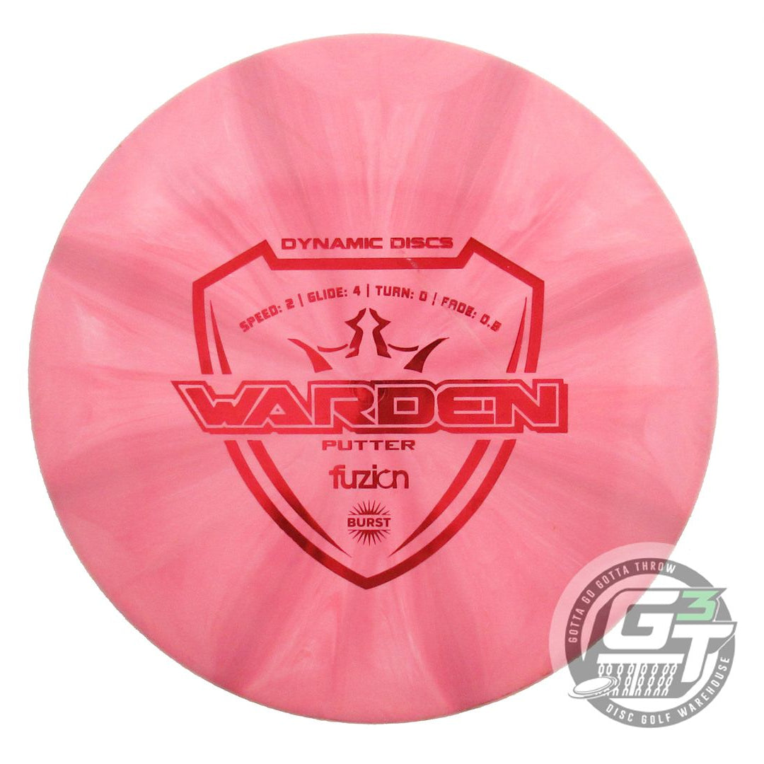 USED Dynamic Discs Fuzion Burst Warden 174g Pink Red Foil Putter Golf Disc