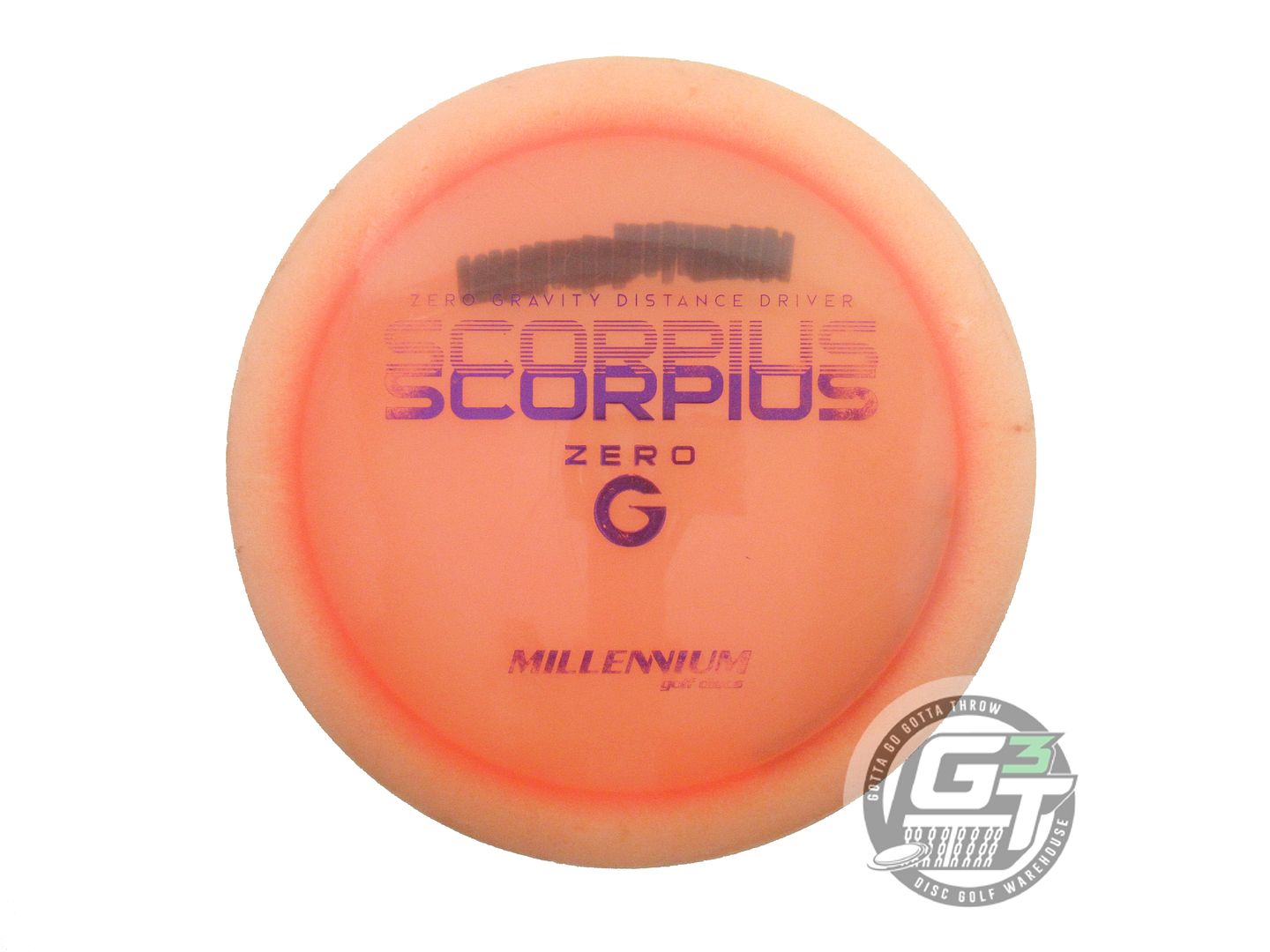 USED Millennium Zero-G Quantum Scorpius 162g Peach Purple Foil Driver Golf Disc