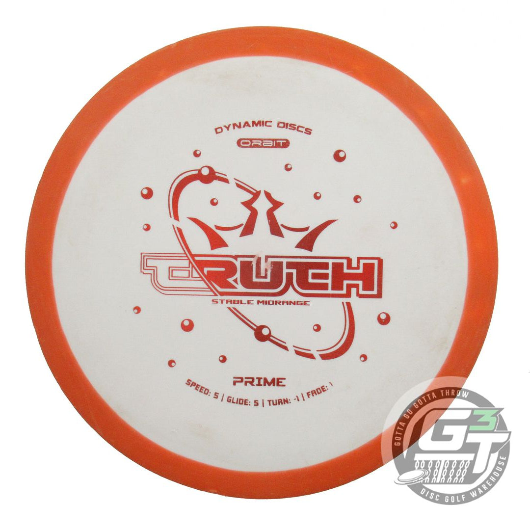 USED Dynamic Discs Prime Orbit Truth 179g Orange-White Midrange Golf Disc