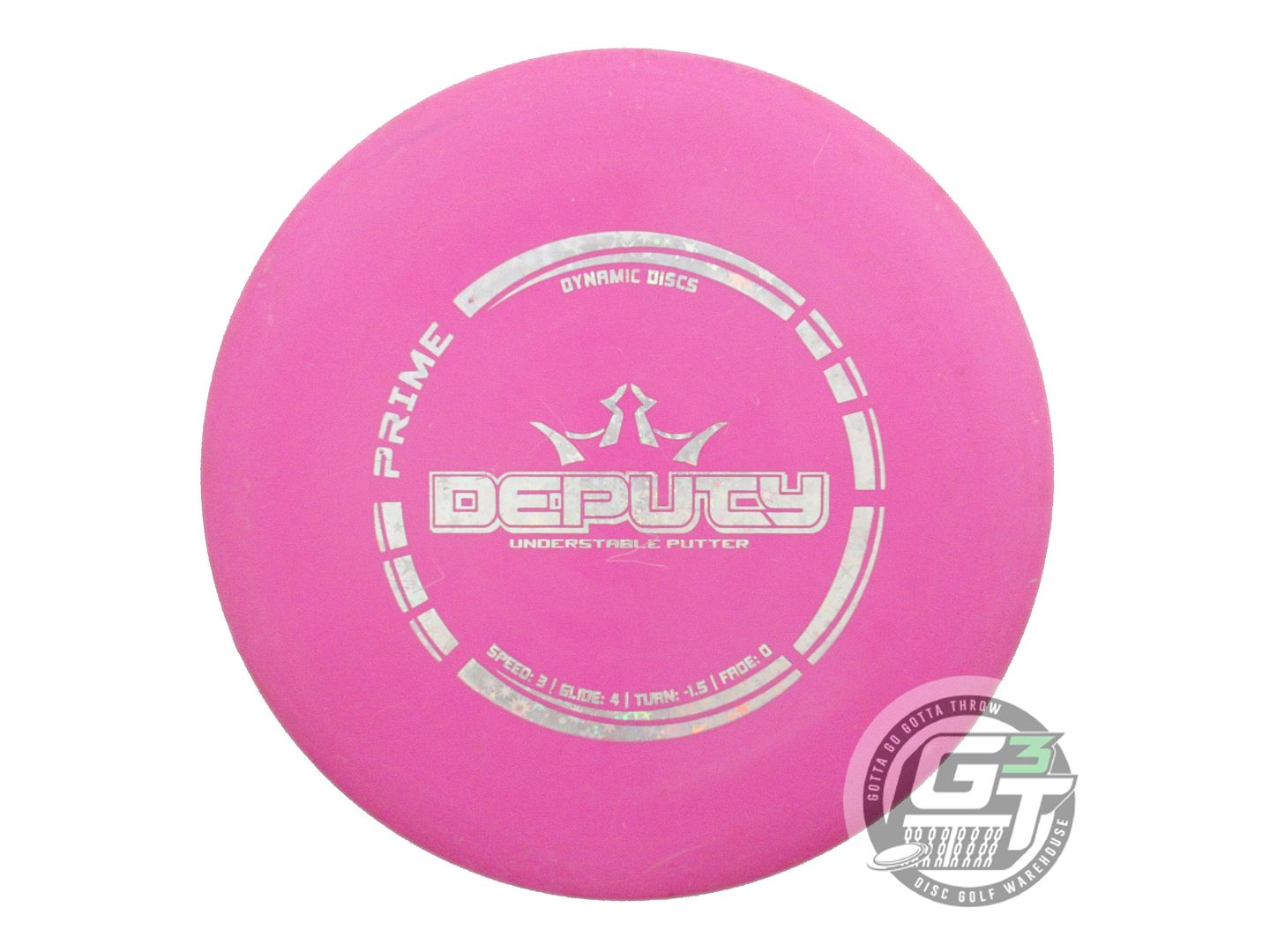 USED Dynamic Discs Prime Deputy 174g Pink Holo Star Foil Putter Golf Disc