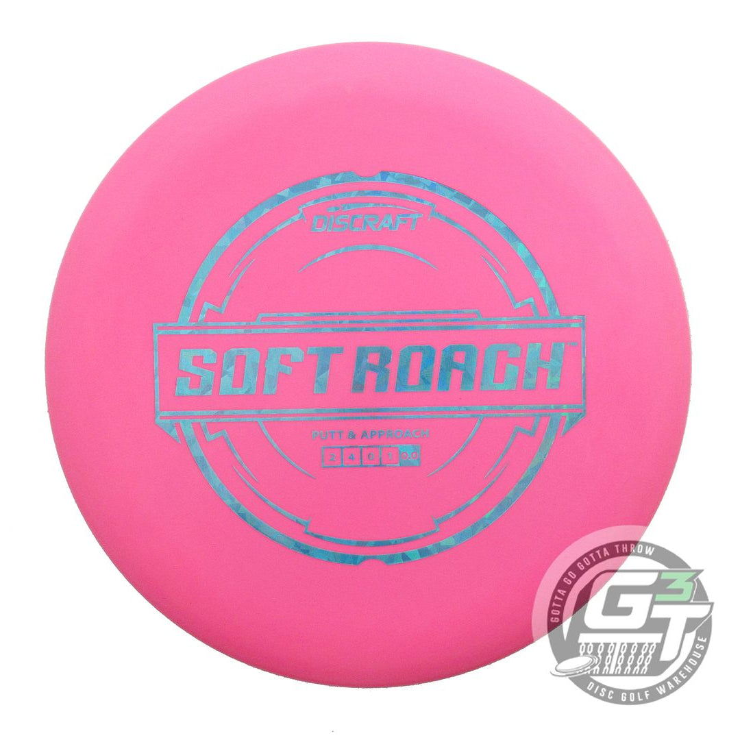 USED Discraft Putter Line Soft Roach 176g Pink Teal Shatter Foil Putter Disc