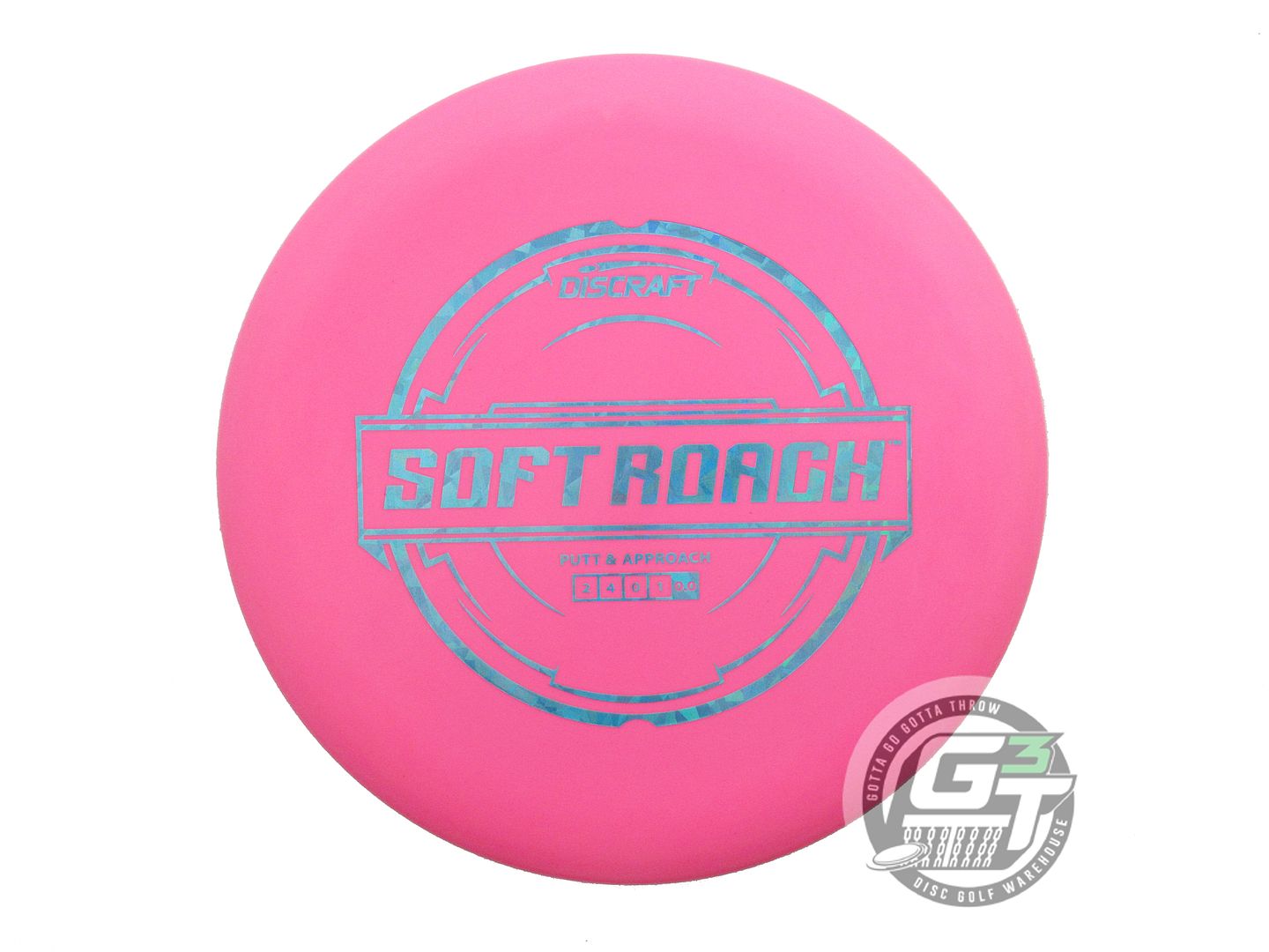 USED Discraft Putter Line Soft Roach 176g Pink Teal Shatter Foil Putter Disc