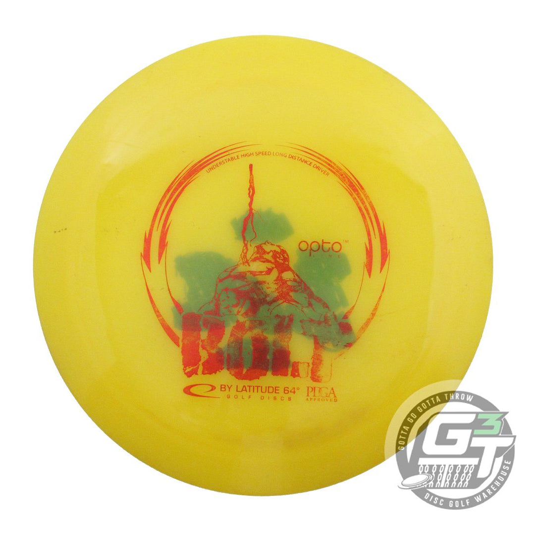 USED Latitude 64 Opto Bolt 175g Yellow Red Foil PFN Distance Driver Golf Disc