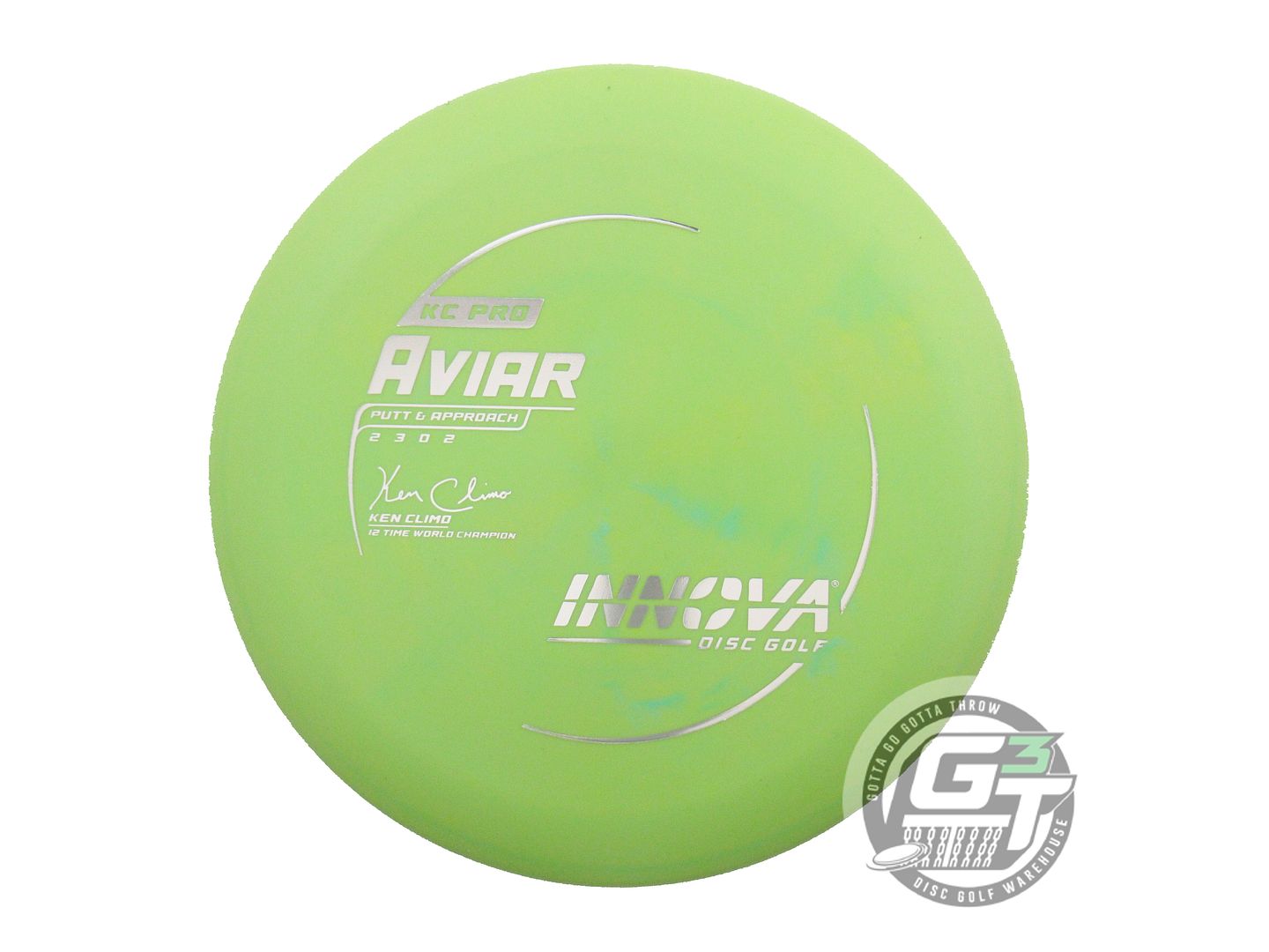 USED Innova KC Pro Aviar 172g Olive Silver Foil Putter Golf Disc