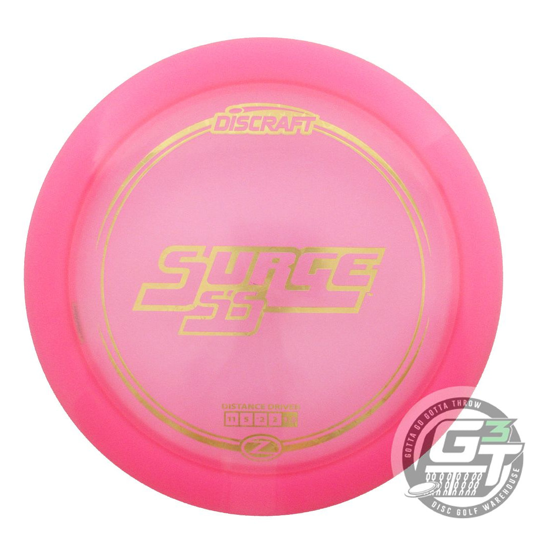 NOS Discraft Z Surge SS 165g Pink Gold Star Foil Distance Driver Golf Disc