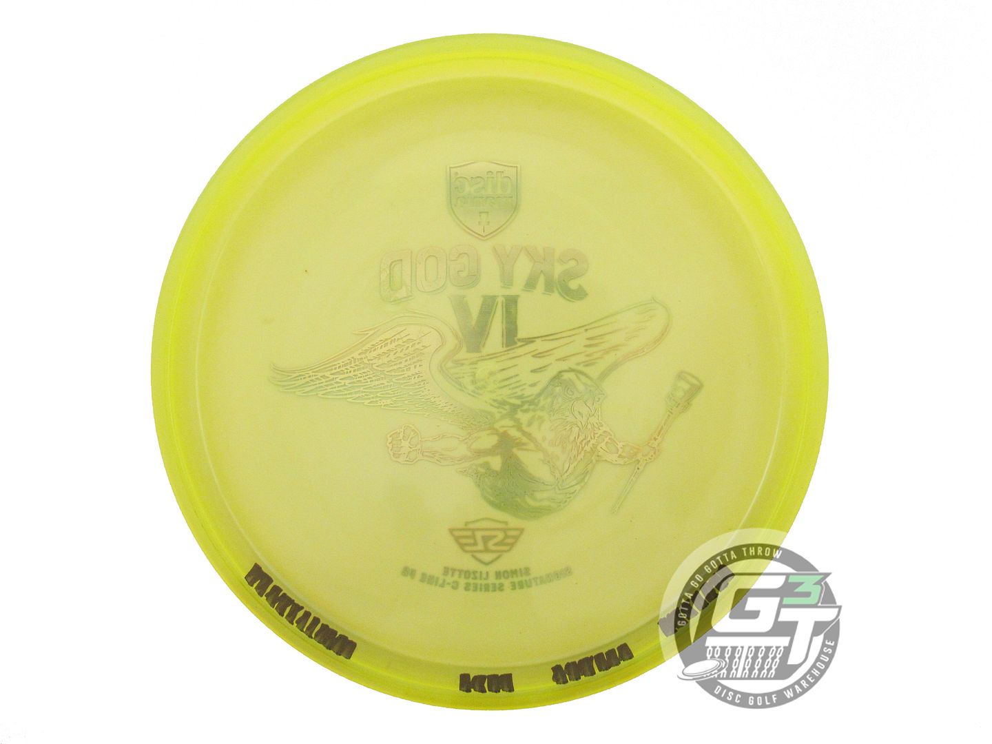 USED DiscMania SKY GOD 4 C-Line P2 174g Yellow Rainbow Foil Putter Golf Disc