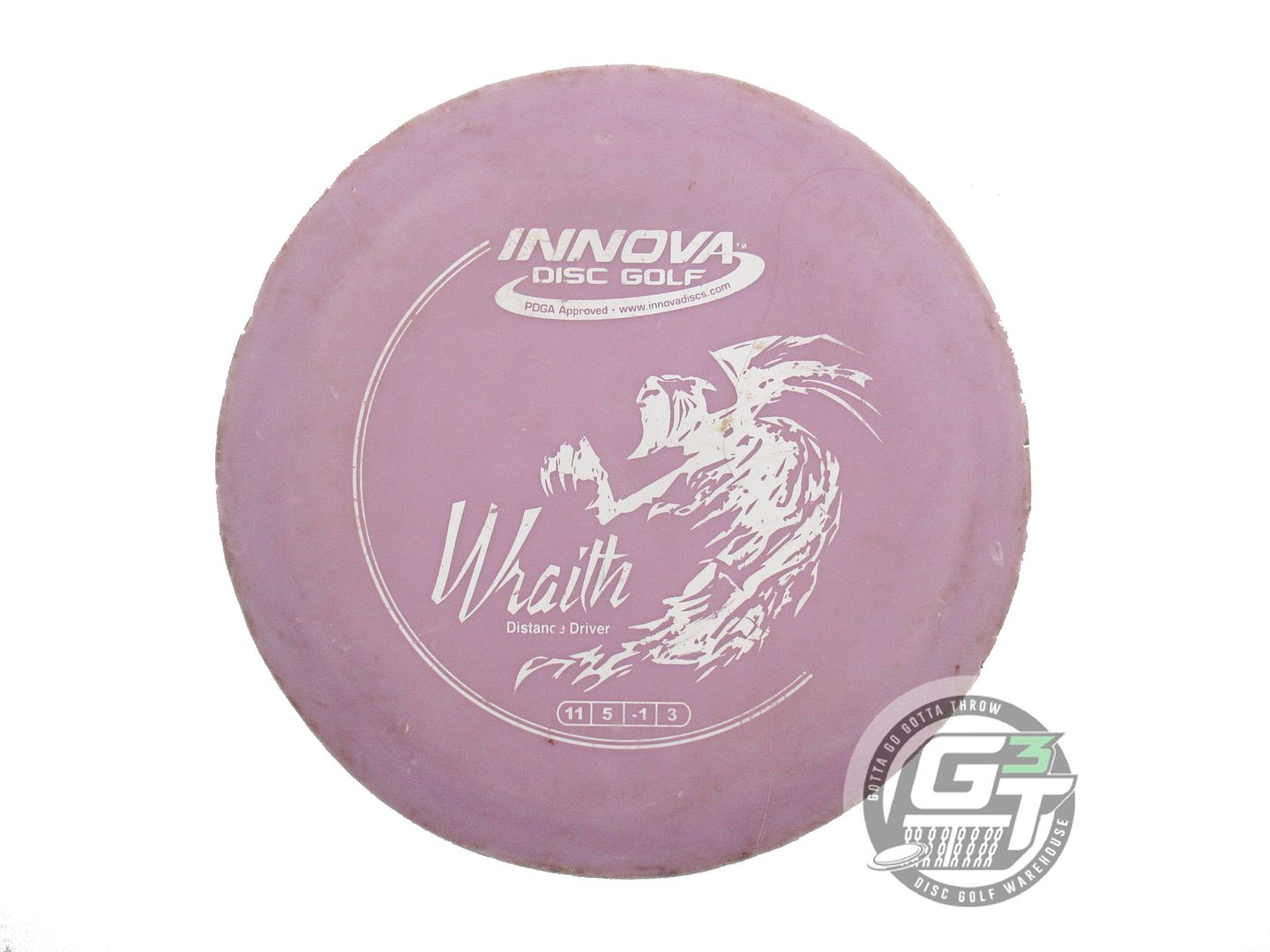 USED Innova DX Wraith 174g Lilac White Stamp Distance Driver Golf Disc