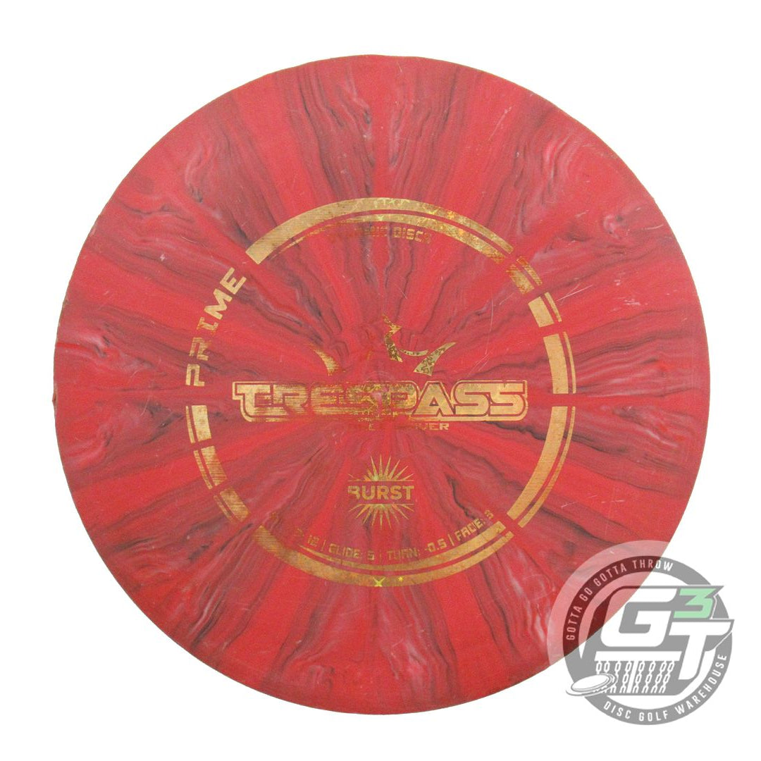 USED Dynamic Discs Prime Burst Trespass 172g Red Gold Star Foil Driver Golf Disc