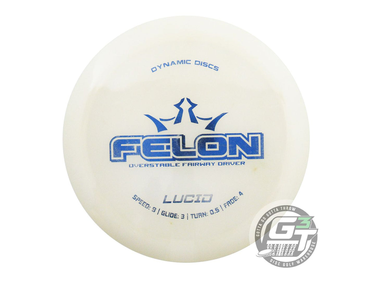 USED Dynamic Discs Lucid Felon 170g White Blue Foil Fairway Driver Golf Disc