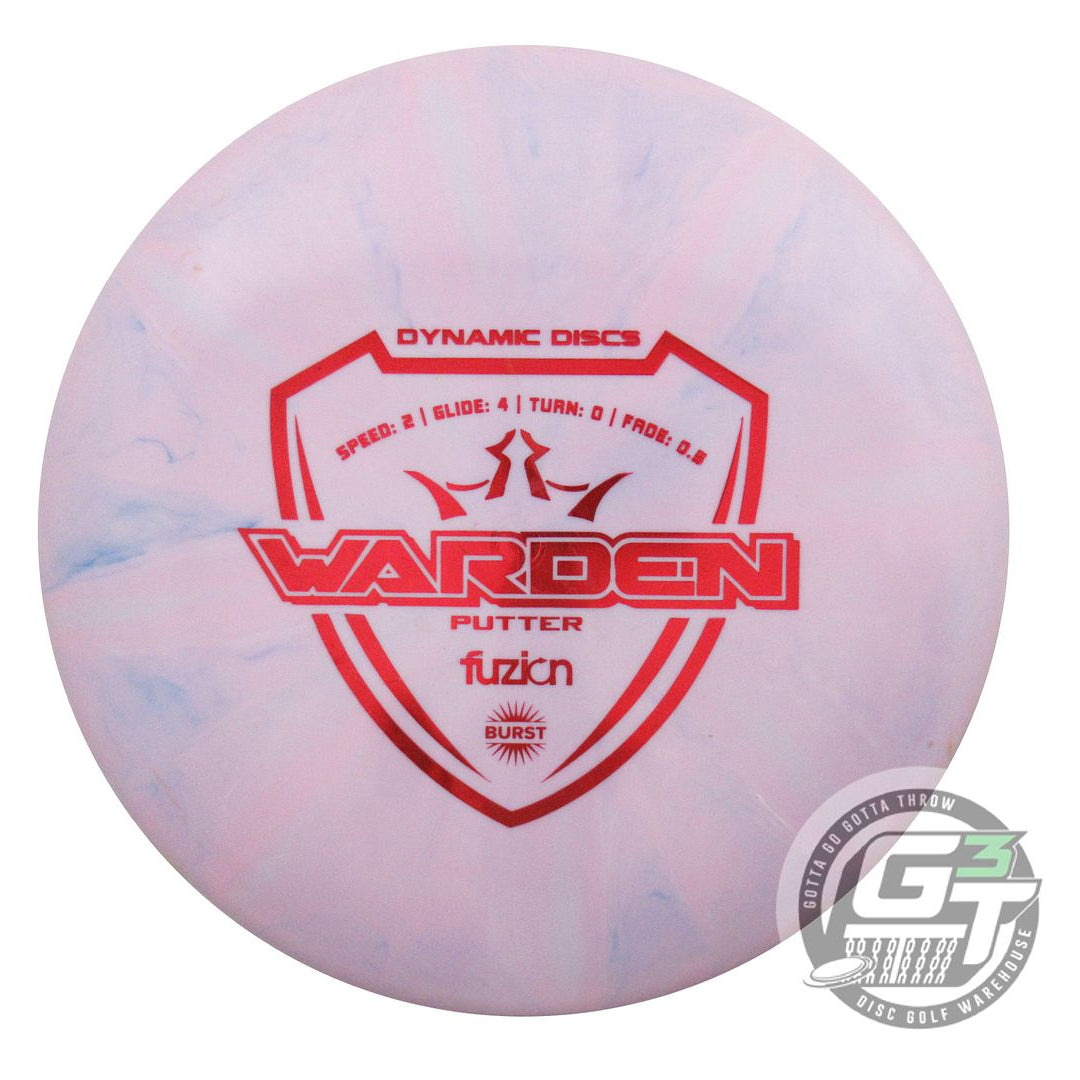 USED Dynamic Discs Fuzion Burst Warden 175g Lilac Red Foil Putter Golf Disc