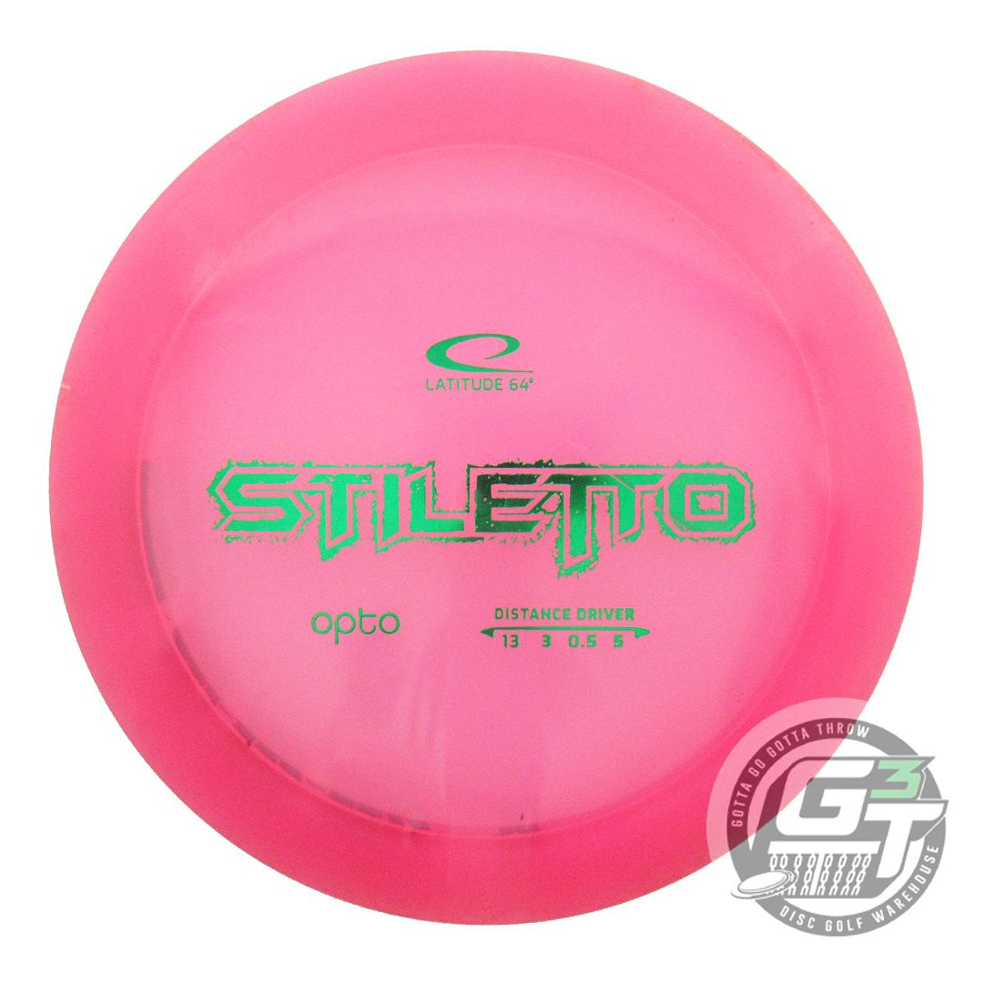 USED Latitude 64 Opto Stiletto 174g Pink Green Foil Distance Driver Golf Disc