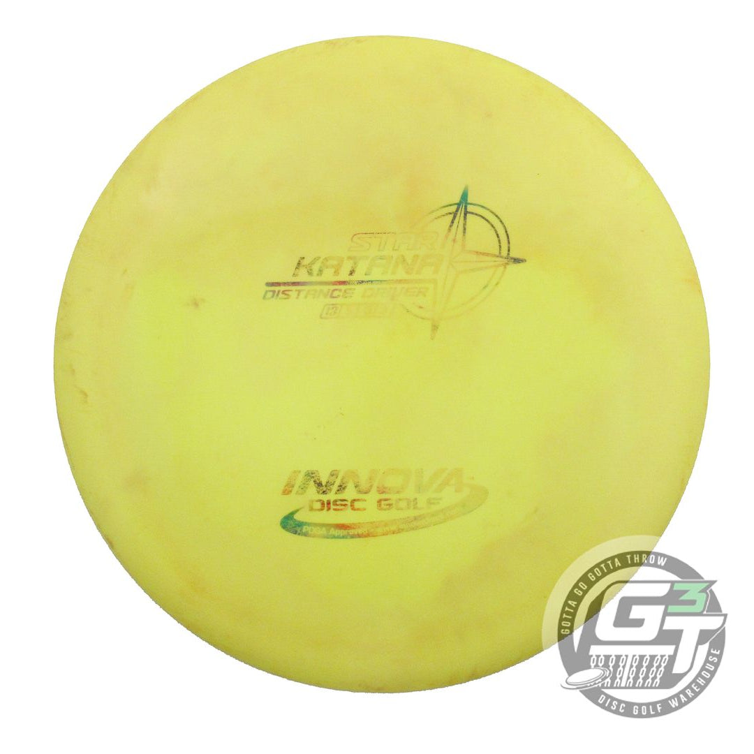 USED Innova Star Katana 171g Yellow Wiped Stamp Distance Driver Golf Disc
