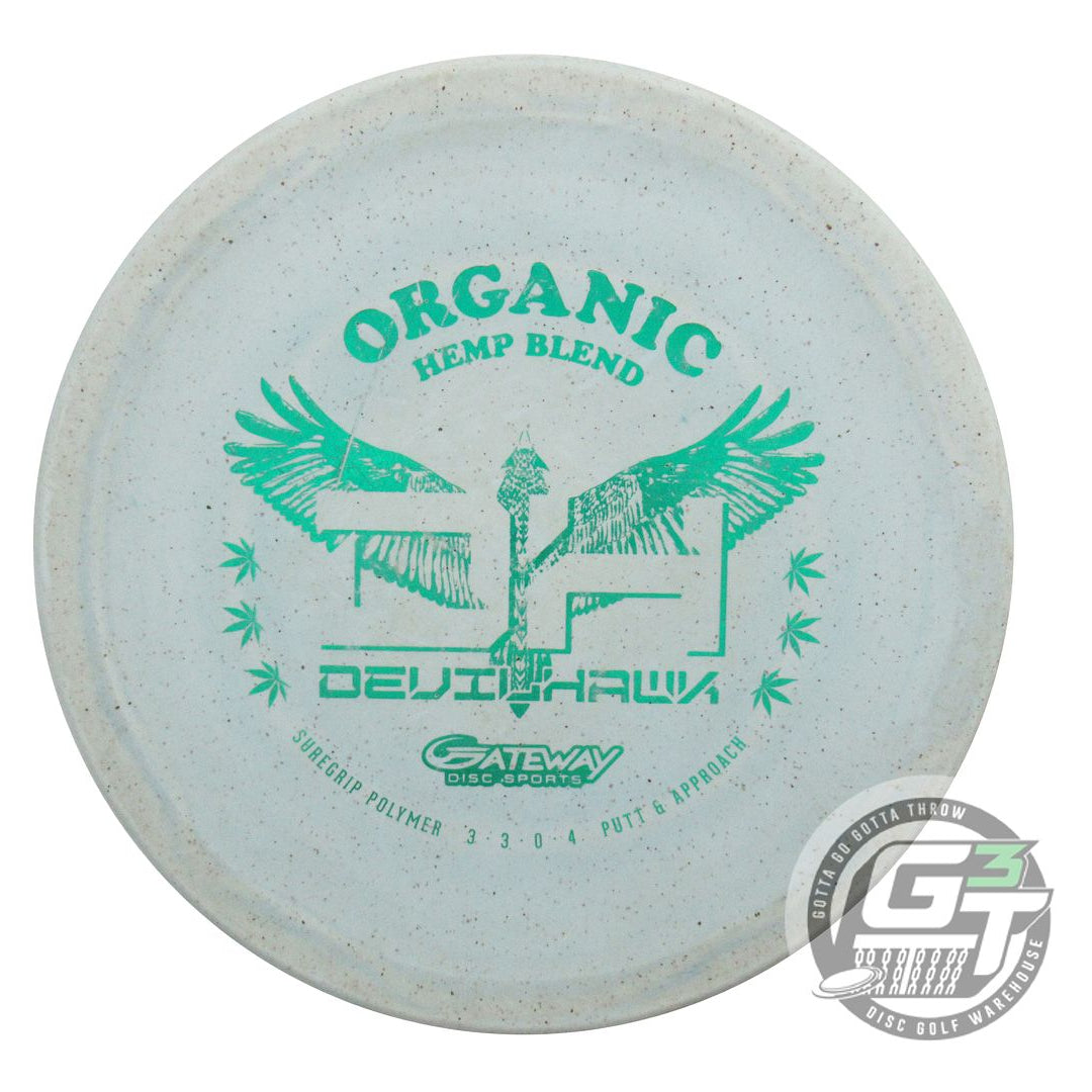 USED Gateway SureGrip Hemp Devil Hawk 168g Teal Green Foil Putter Golf Disc
